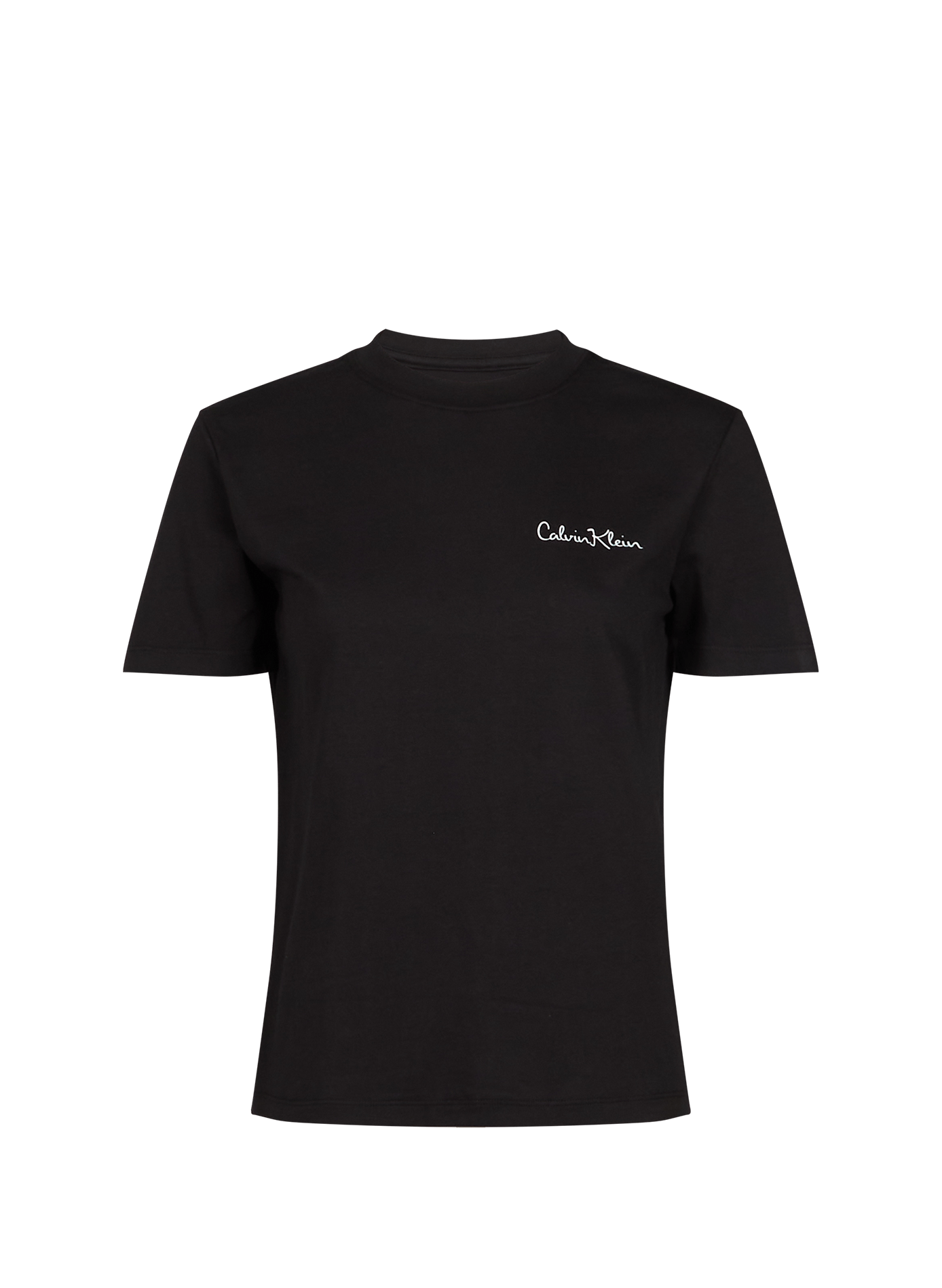 Einfarbiges Baumwoll-T-Shirt CALVIN KLEIN Schwarz