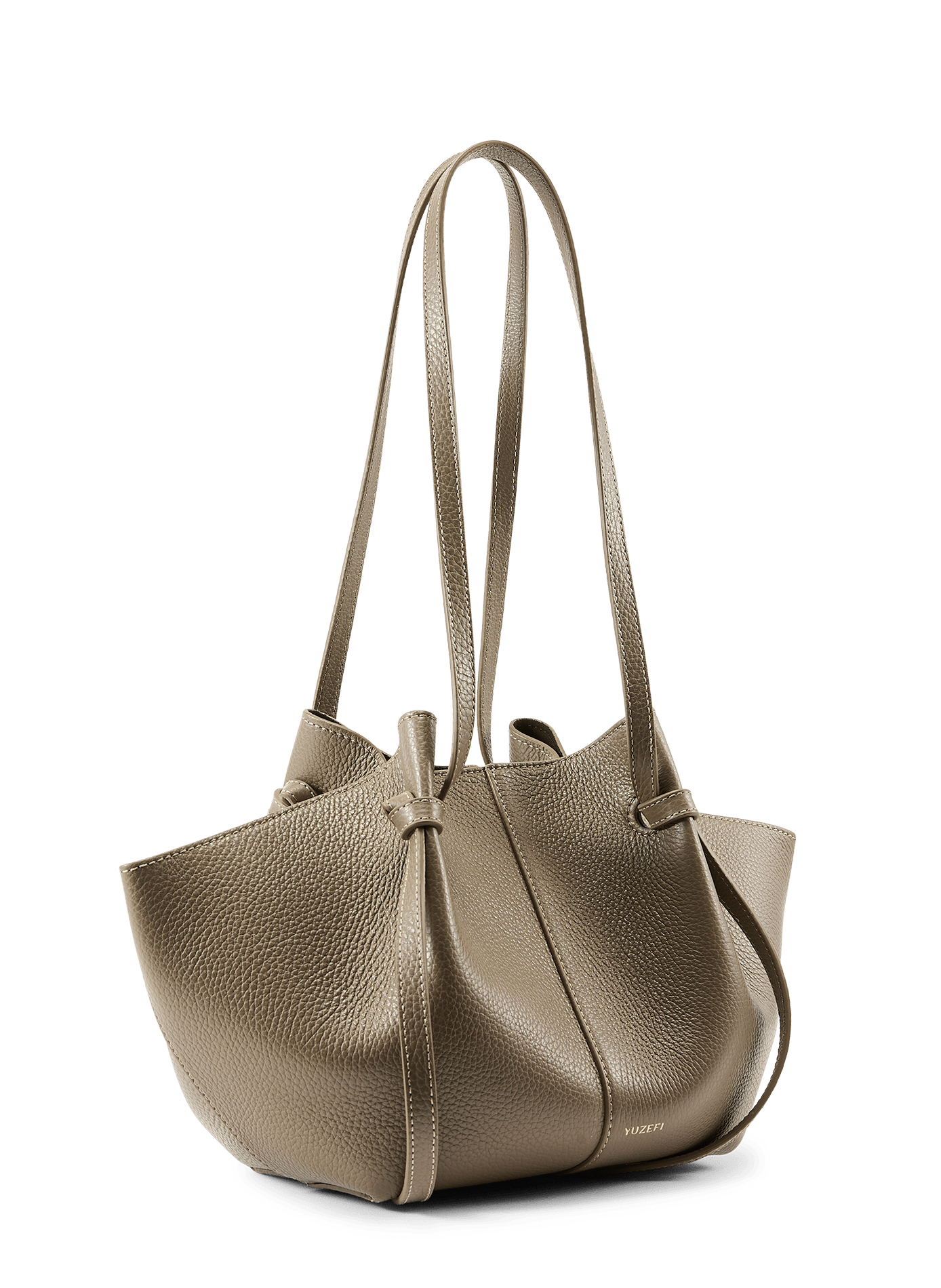 Schultertasche aus Leder YUZEFI Beige