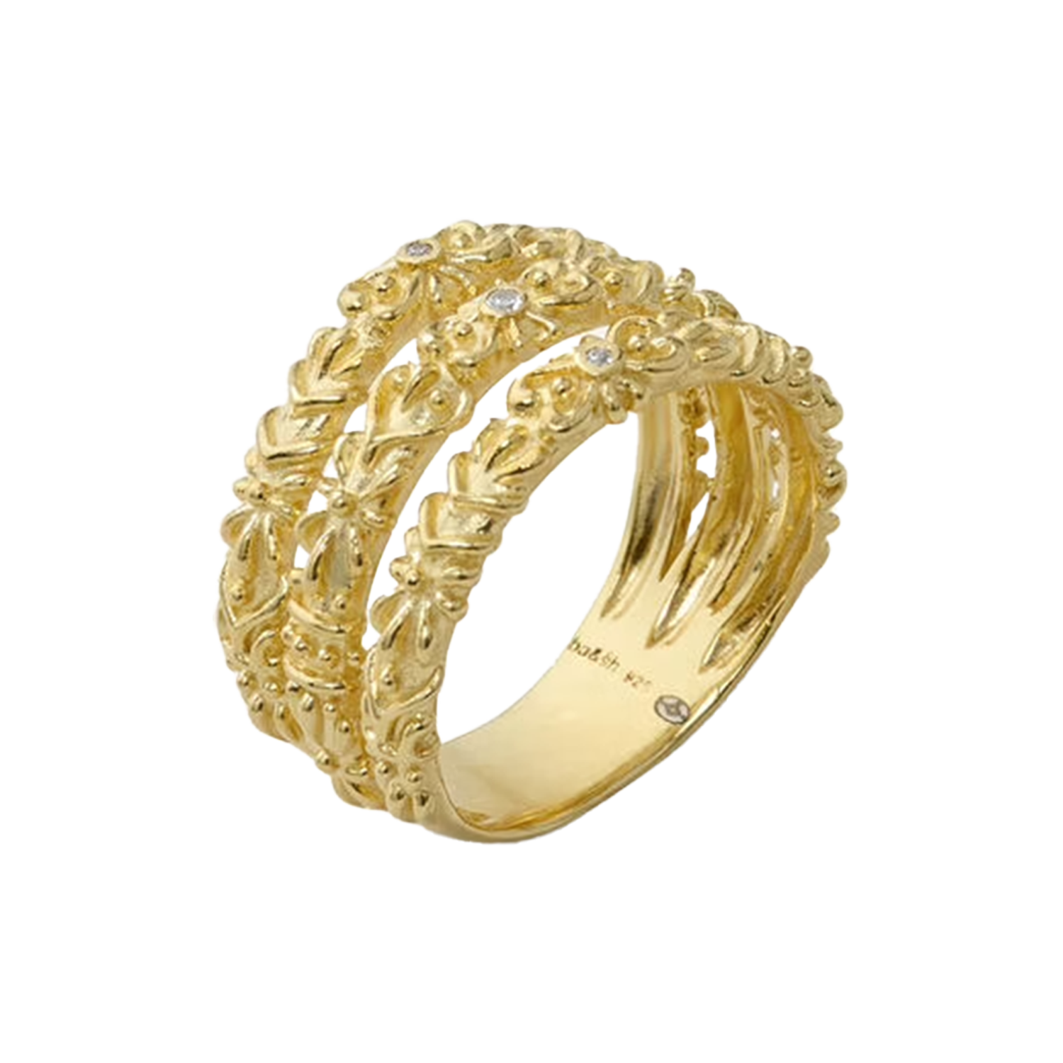Bague anneau zircon prince BA&SH Doré