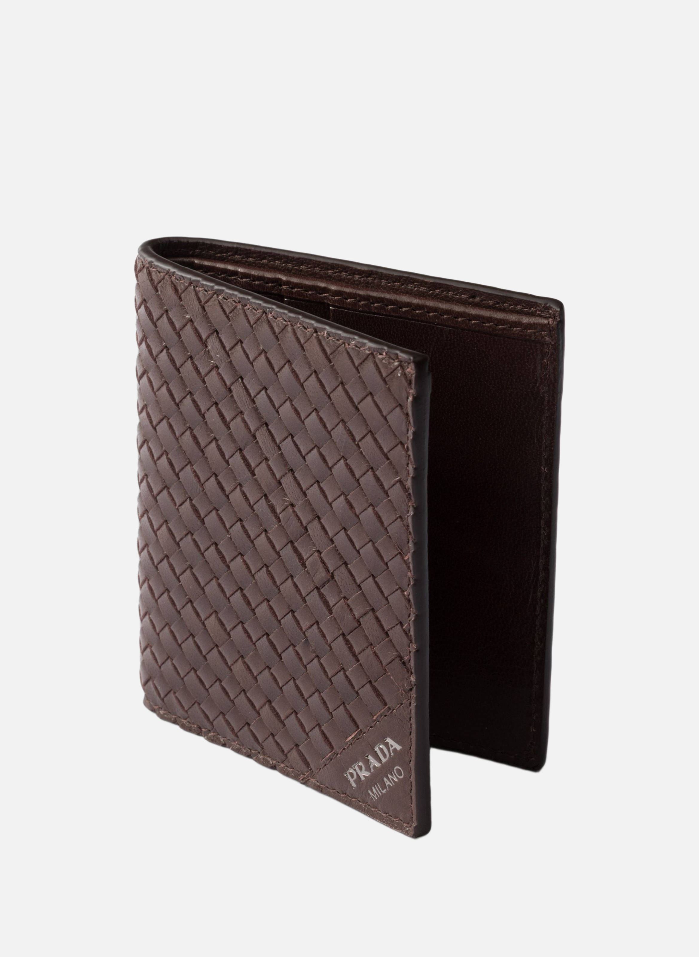 Portefeuille en cuir PRADA Marron