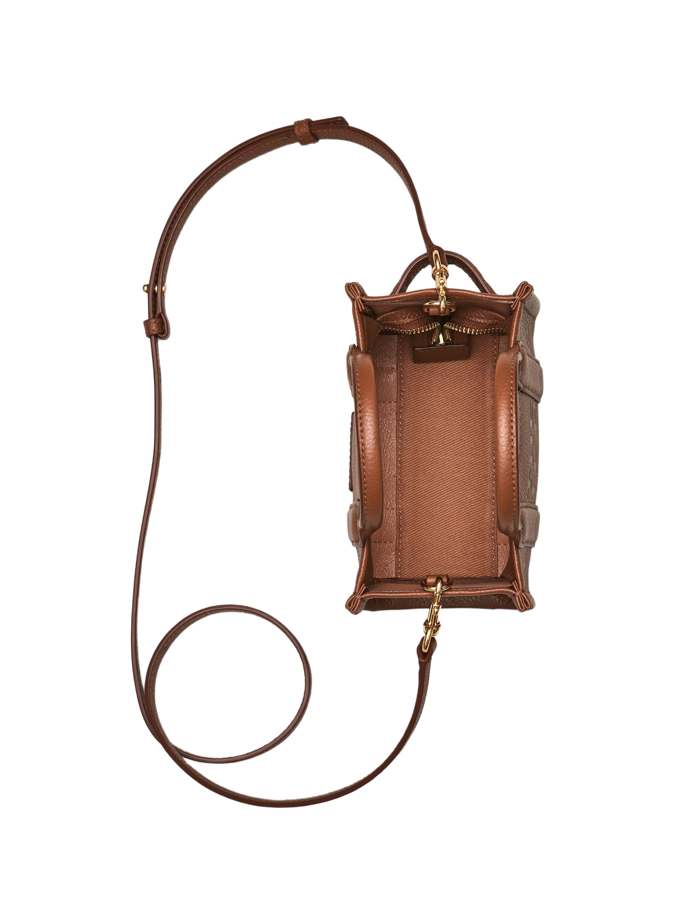 Borsa a tracolla in pelle Micro Tote Bag MARC JACOBS Marrone