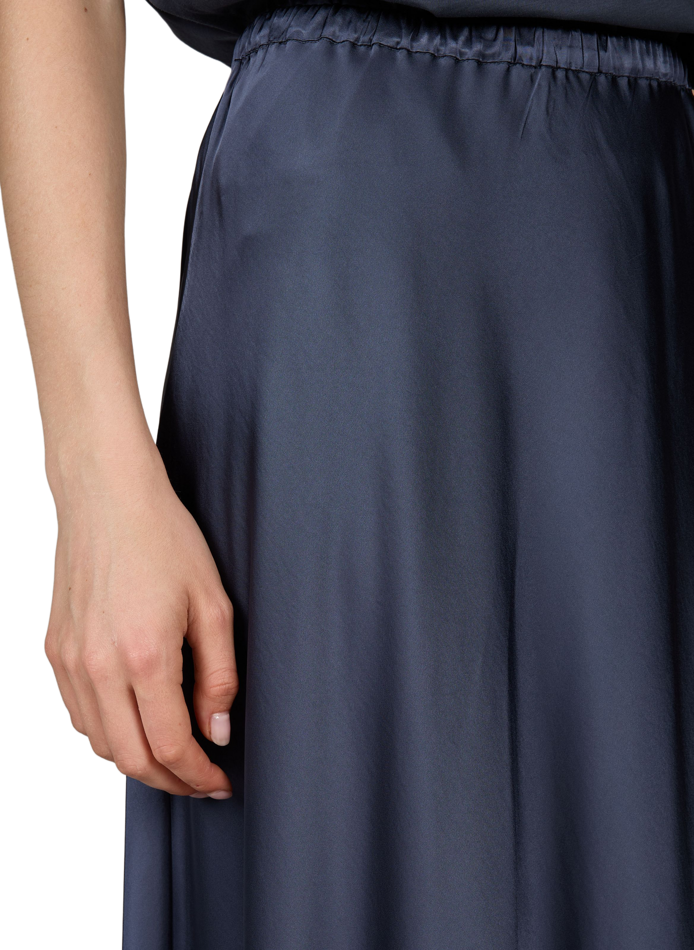 Satin midi skirt with mid-rise waist SAMSOE SAMSOE Blue