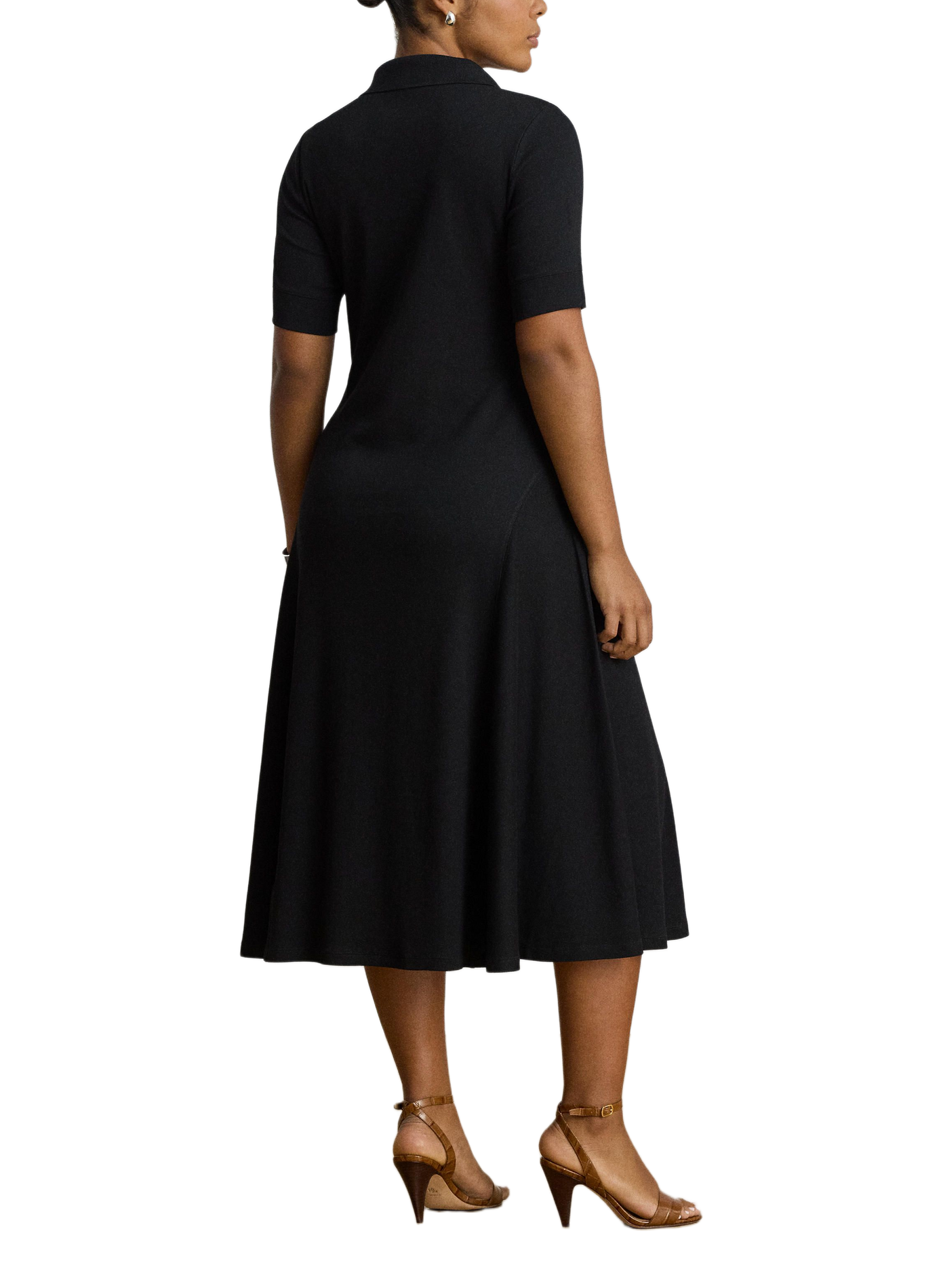 Ribbed midi dress in blended cotton LAUREN Black
