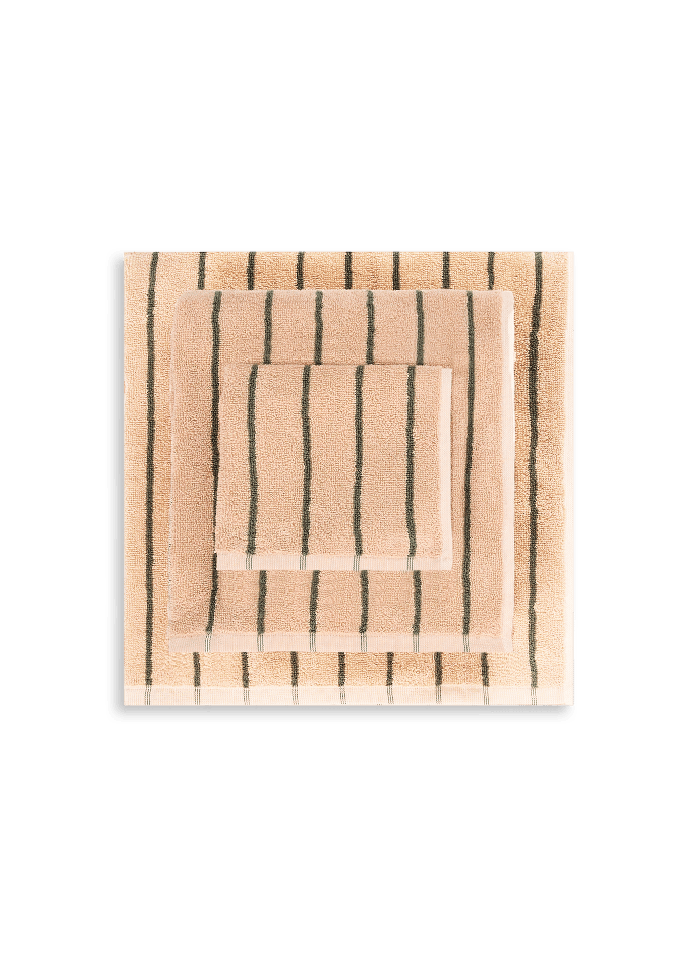 Striped organic cotton beach towel AU PRINTEMPS PARIS Khaki