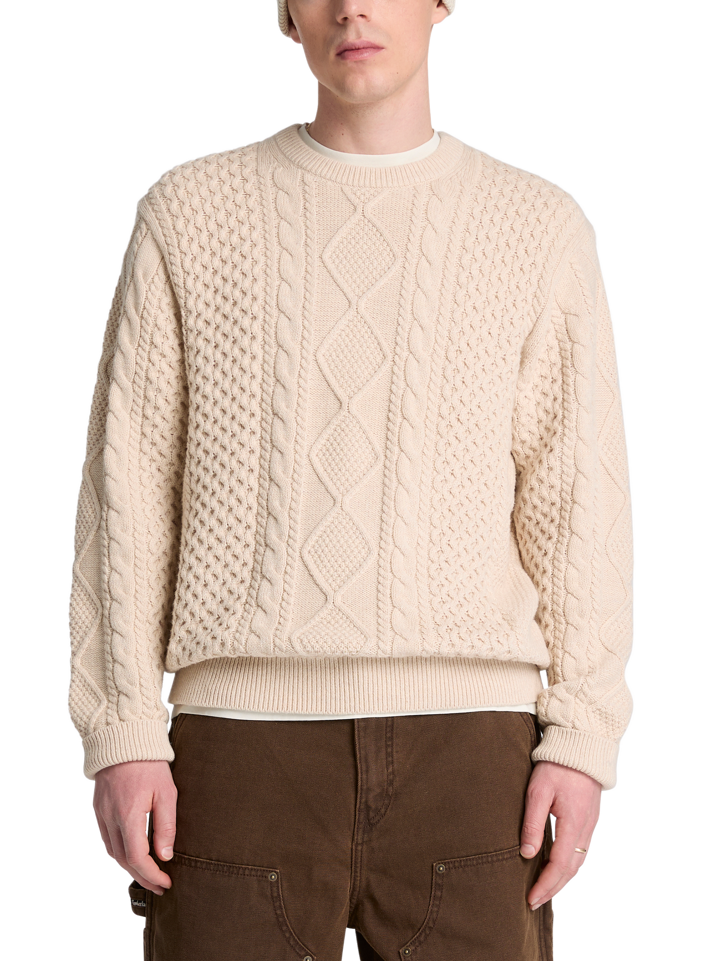 Maglione dritto in misto cotone TIMBERLAND Beige