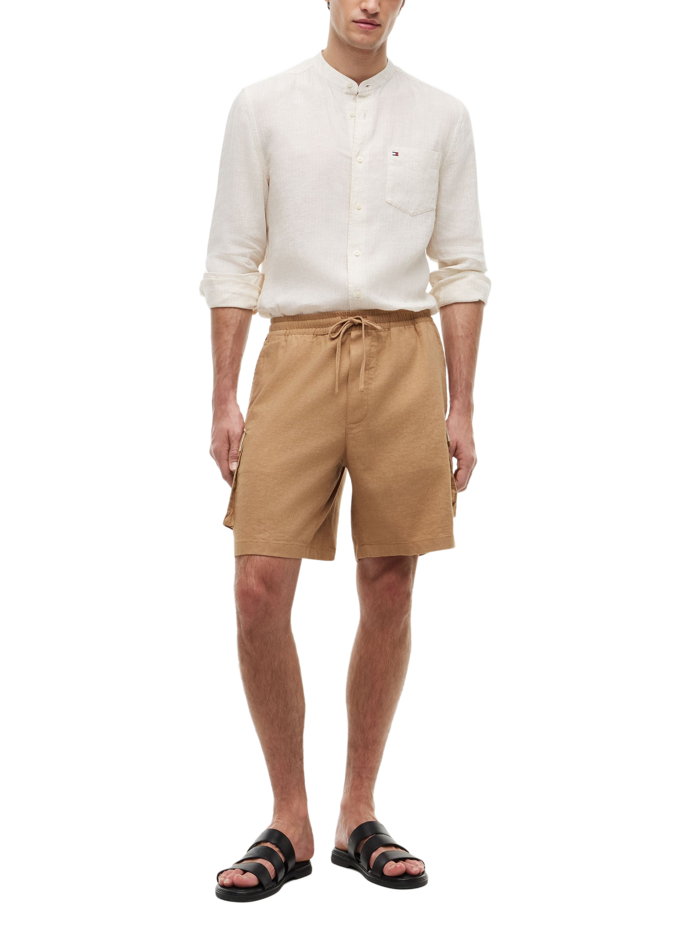 Short in blended linen TOMMY HILFIGER Brown