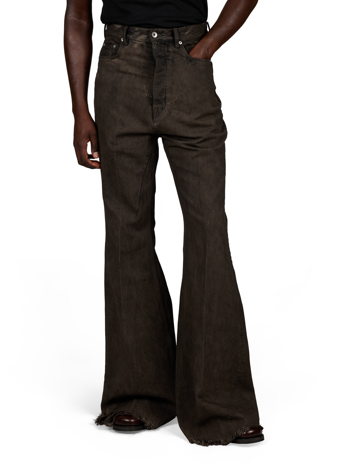 Bolan bootcut cotton jeans RICK OWENS Brown