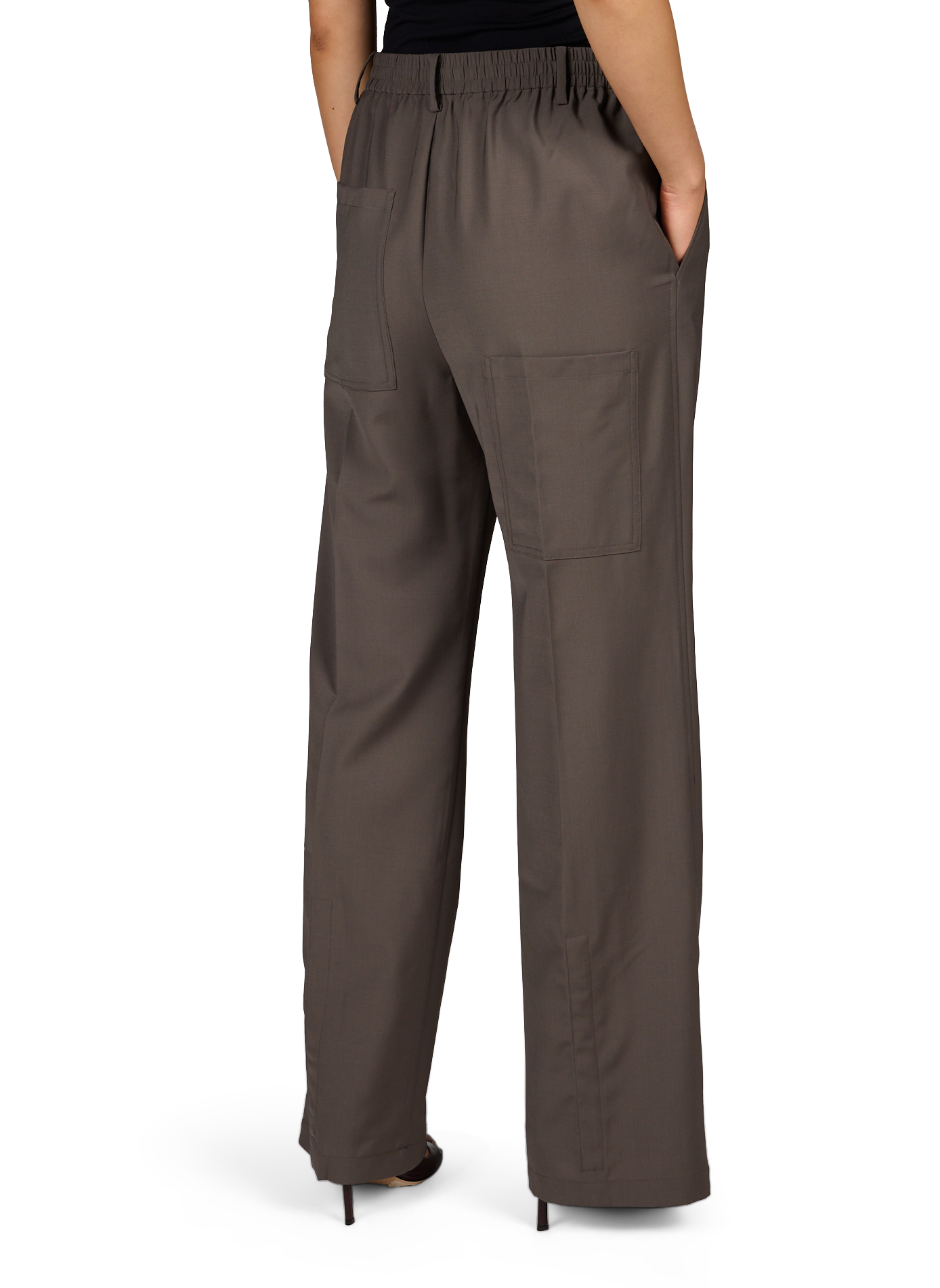 Hoch sitzende weite Hose TIBI Grau