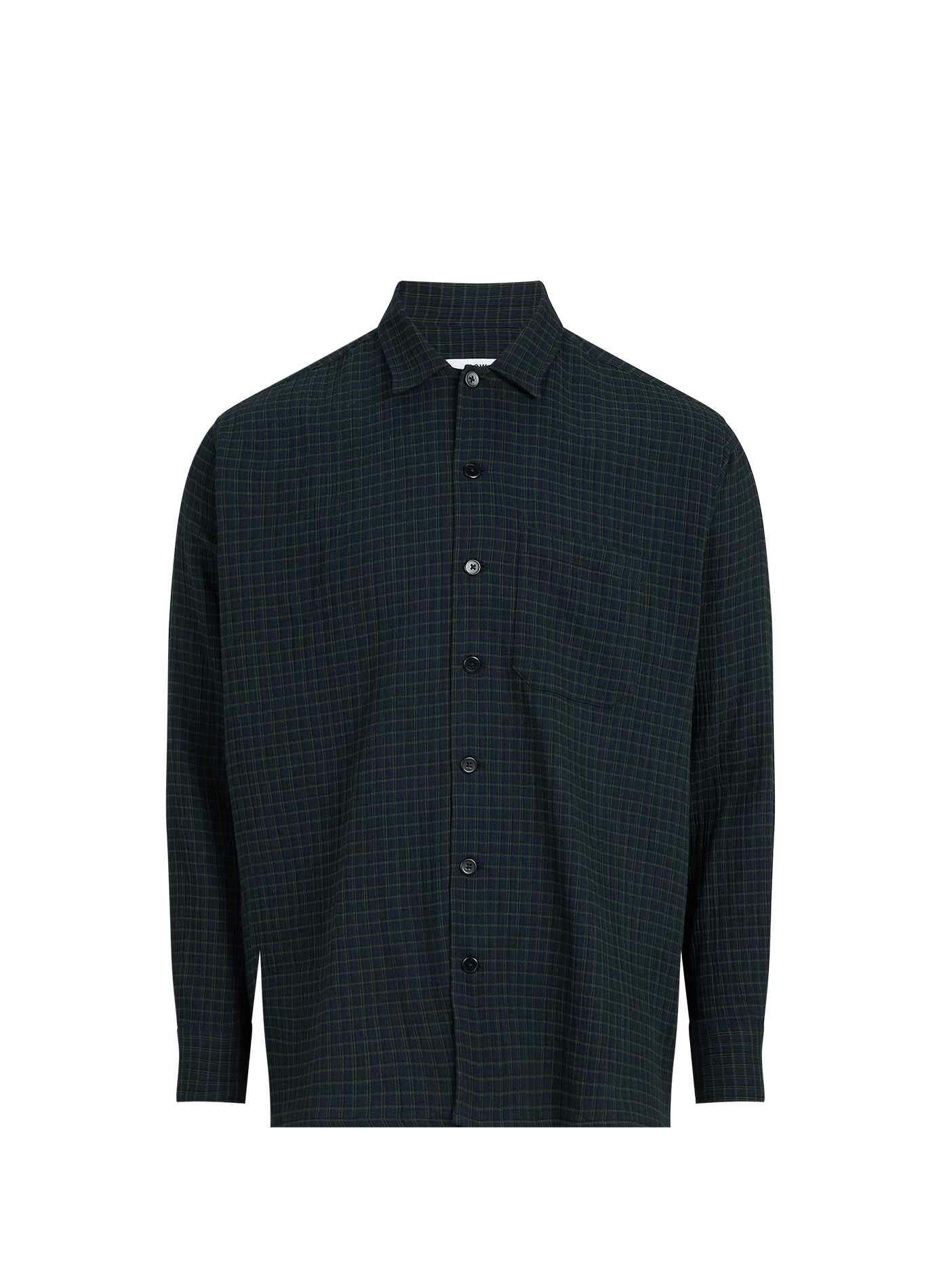 Camisa recta estampada de algodón OLOW Verde