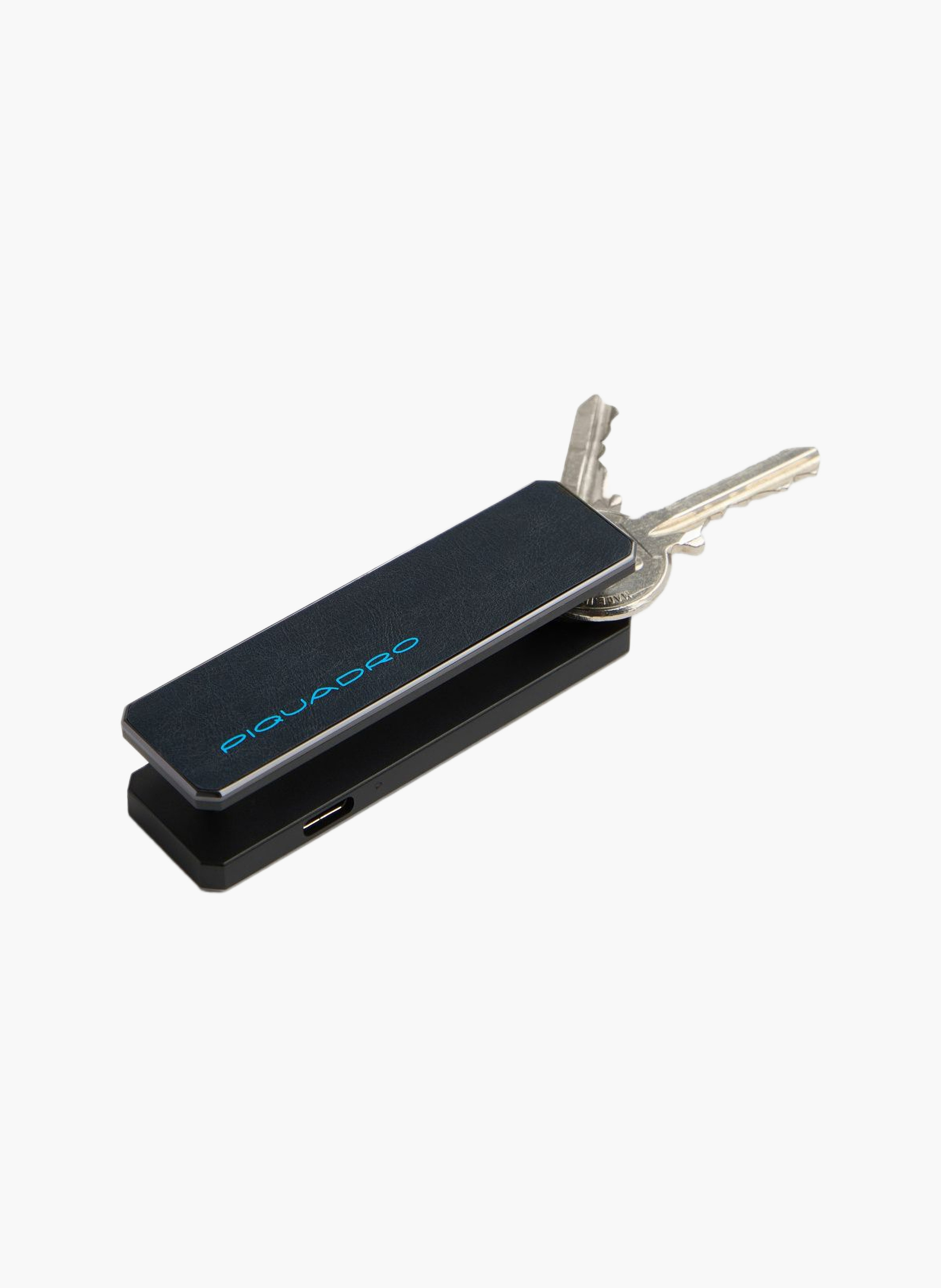 Porte-clés en cuir personnalisable avec tracker PIQUADRO Bleu
