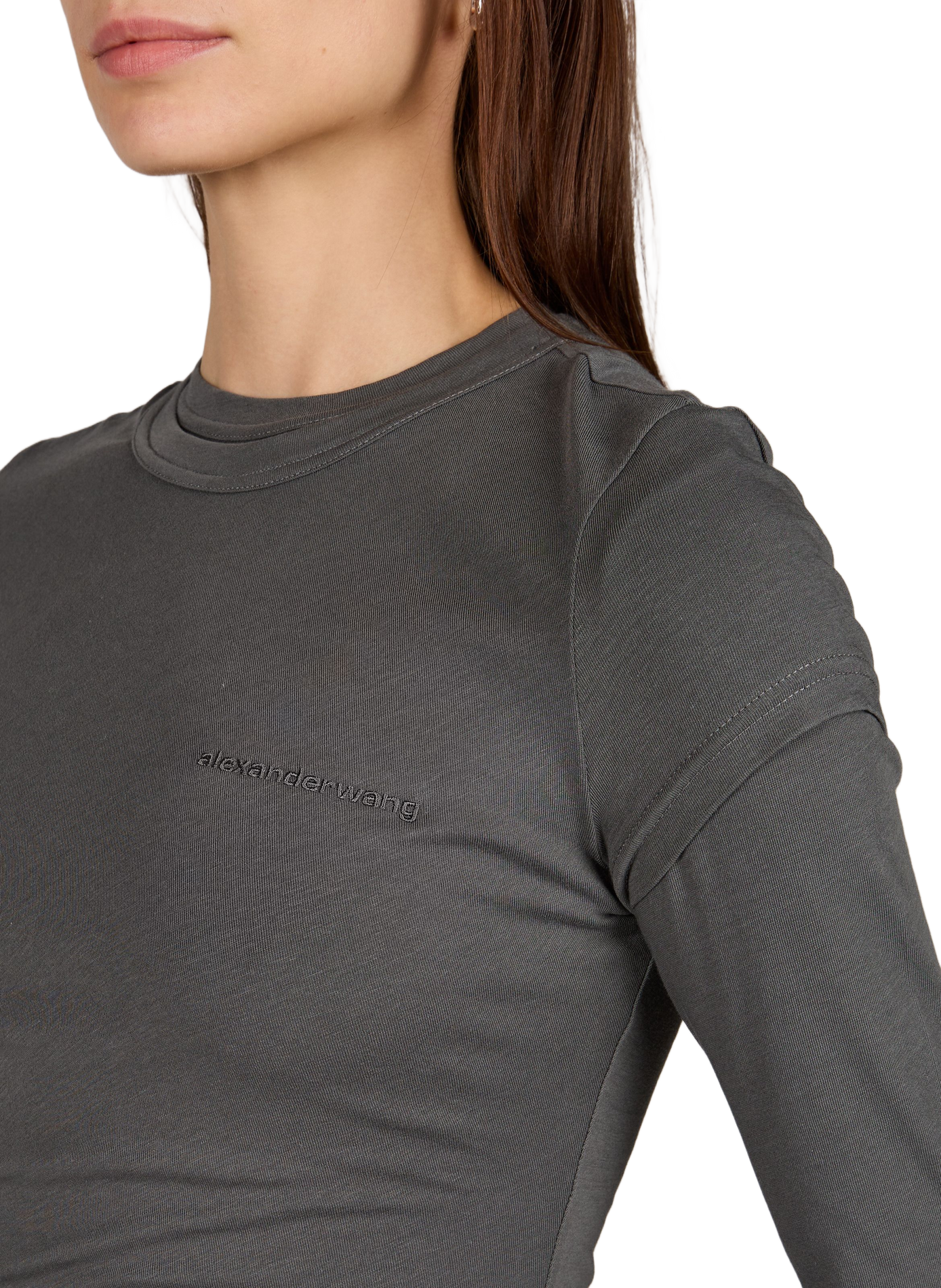 Recht T-shirt met gelaagd effect ALEXANDER WANG Grijs