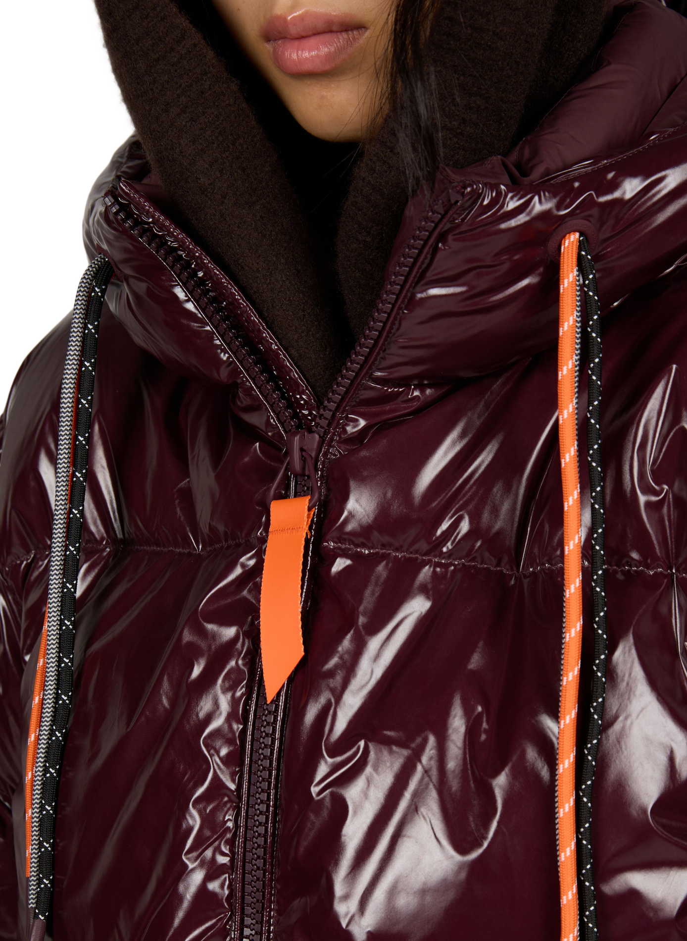Shiny Lindsaybr trapeze puffer jacket GERTRUDE Red