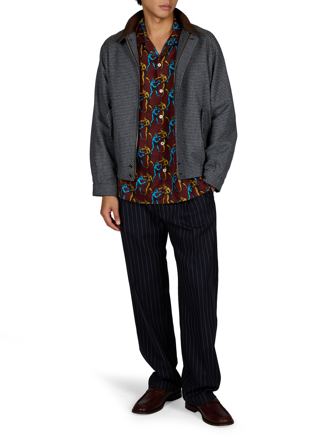Oversized cotton and wool jacket DROLE DE MONSIEUR Blue