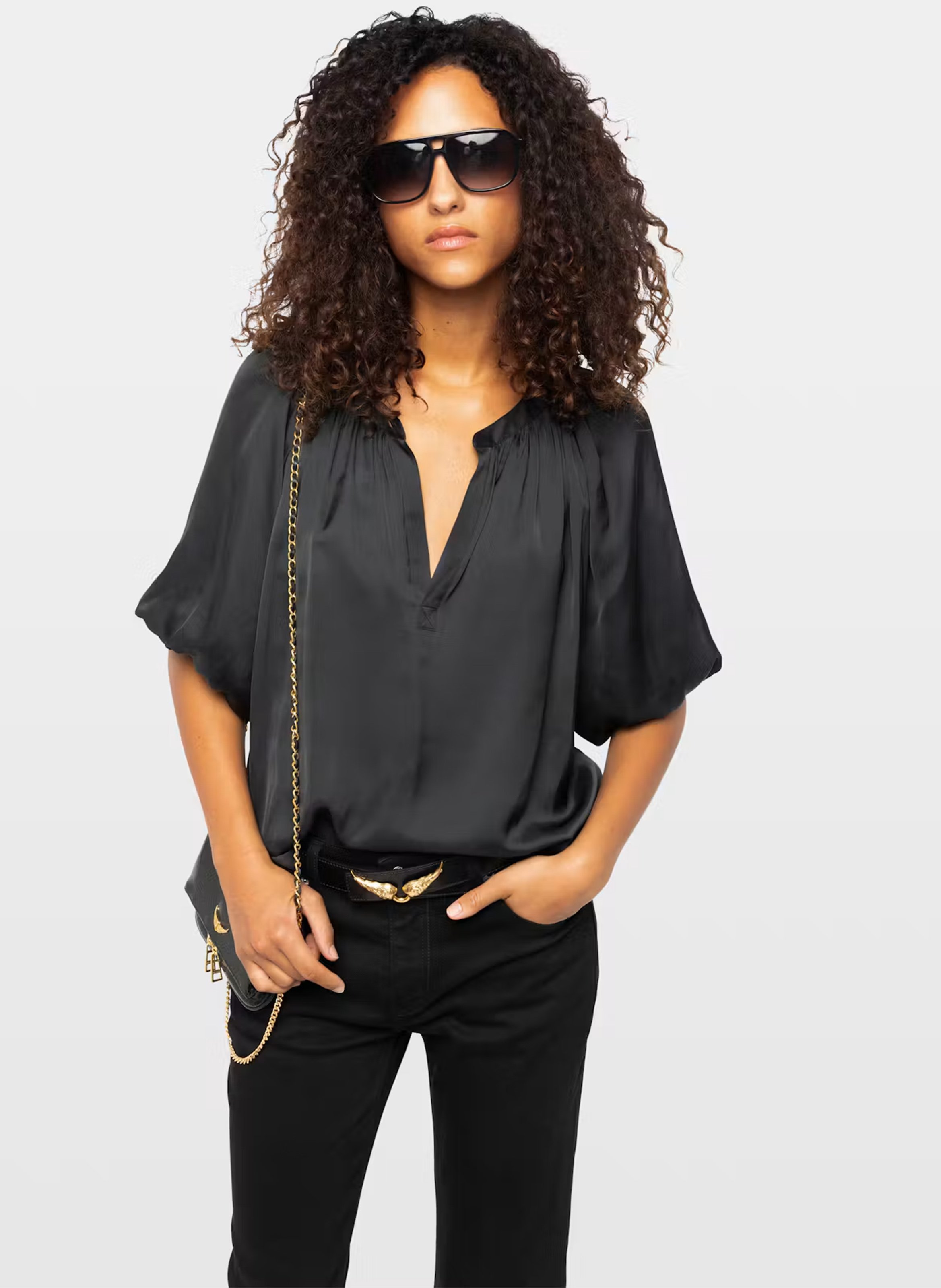 Ruime blouse met V-hals ZADIG&VOLTAIRE Zwart