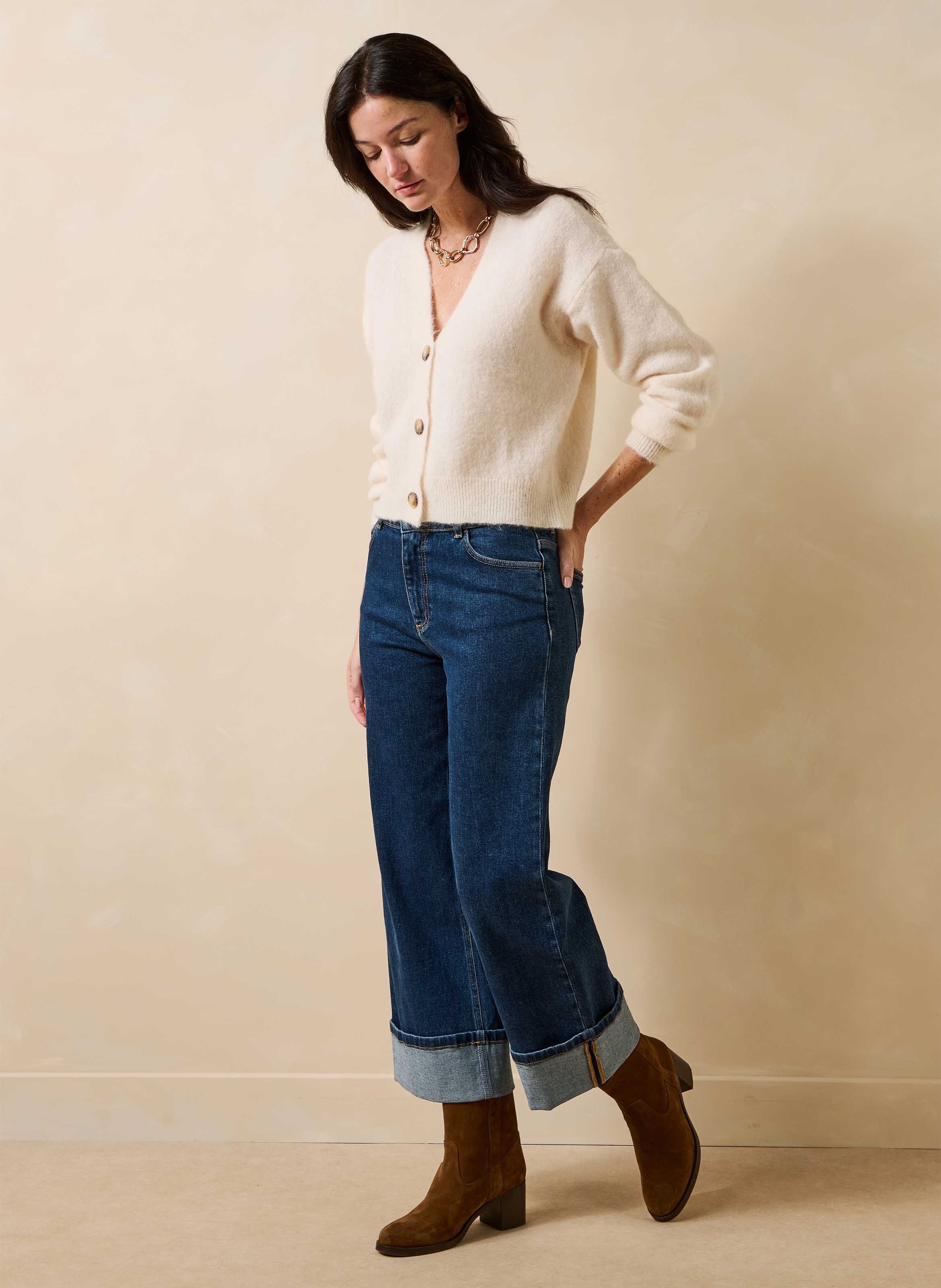 Oversized vest van gemengde wol LA FEE MARABOUTEE Wit