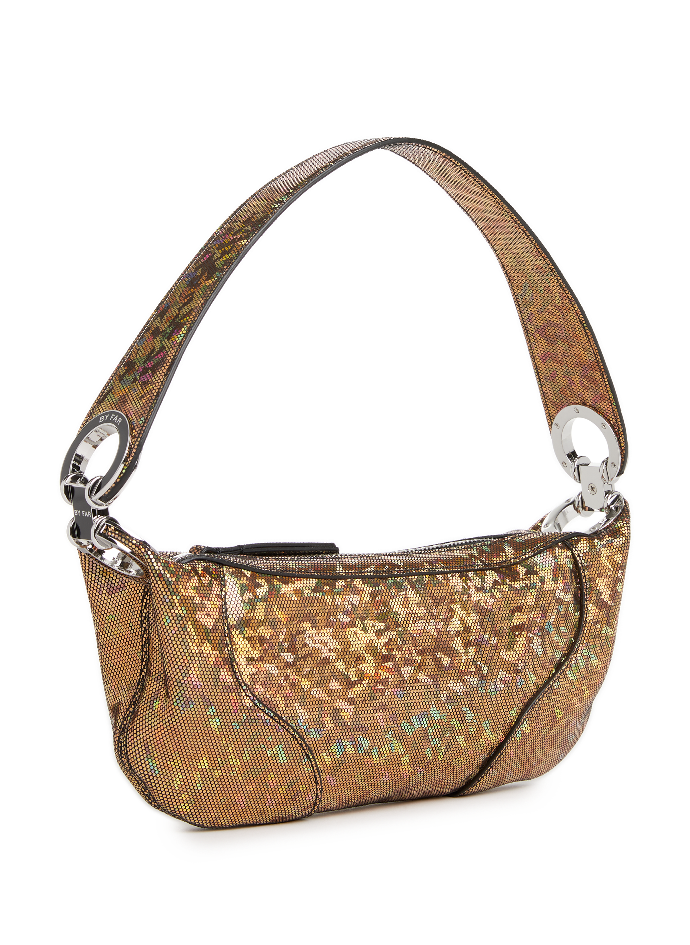Sac à bandoulière en cuir métallisé