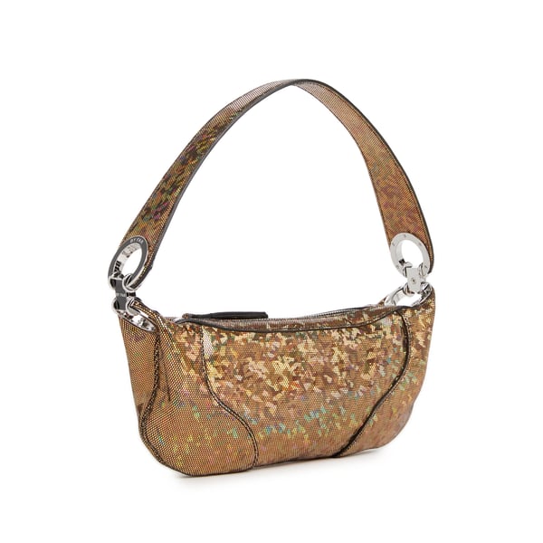 Sac à bandoulière en cuir métallisé