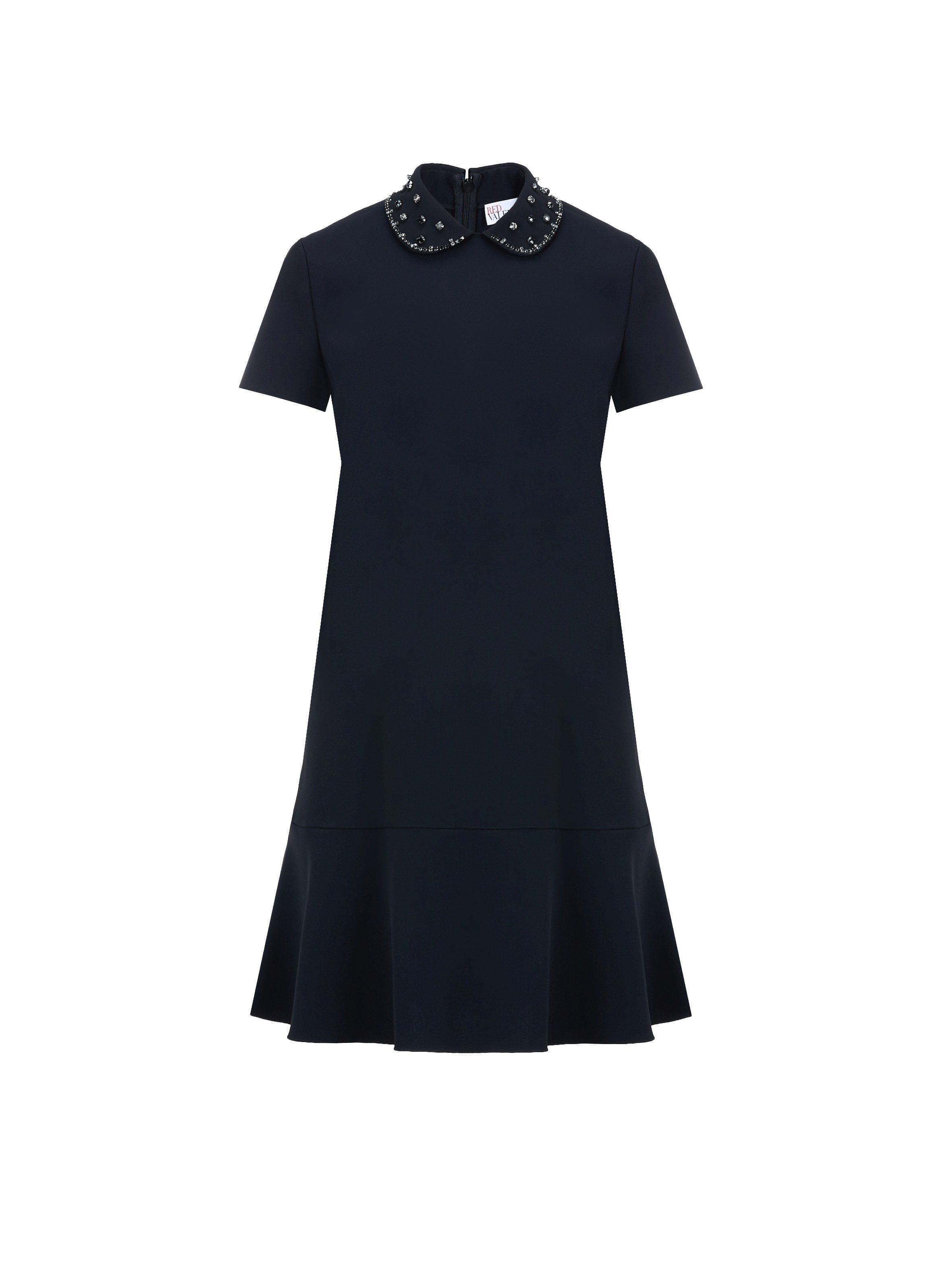 Robe courte en crêpe unie