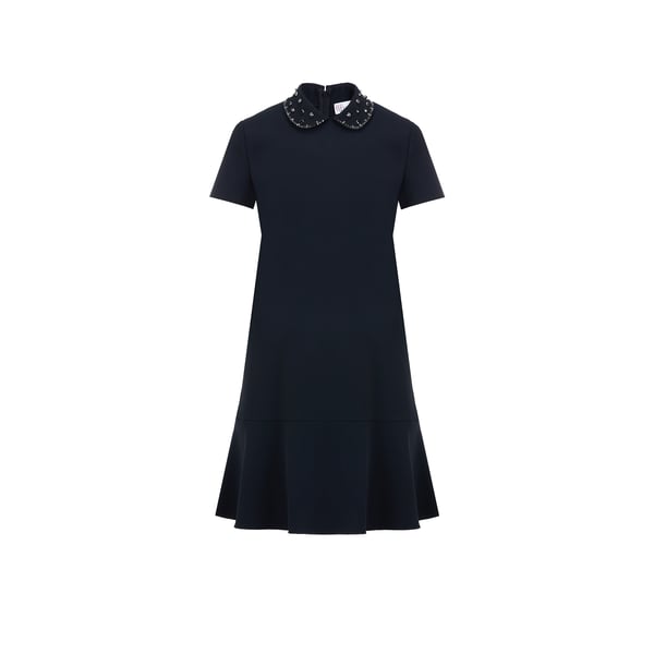 Robe courte en crêpe unie