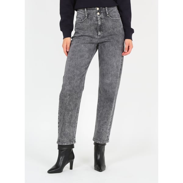 Jean droit en coton délavé