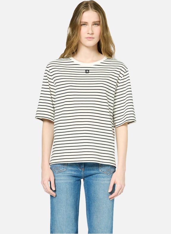 T-shirt ample rayé en coton - ghislaine Beige by GERARD DAREL GERARD DAREL T-shirt ample rayé en coton - ghislaine Beige