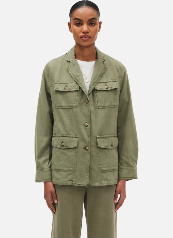 Veste militaire en coton et lin - rozalia Vert by PABLO PABLO Veste militaire en coton et lin - rozalia Vert