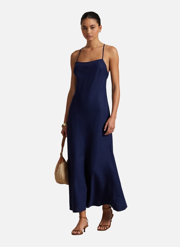 Robe longue fluide Bleu by POLO RALPH LAUREN POLO RALPH LAUREN Robe longue fluide Bleu