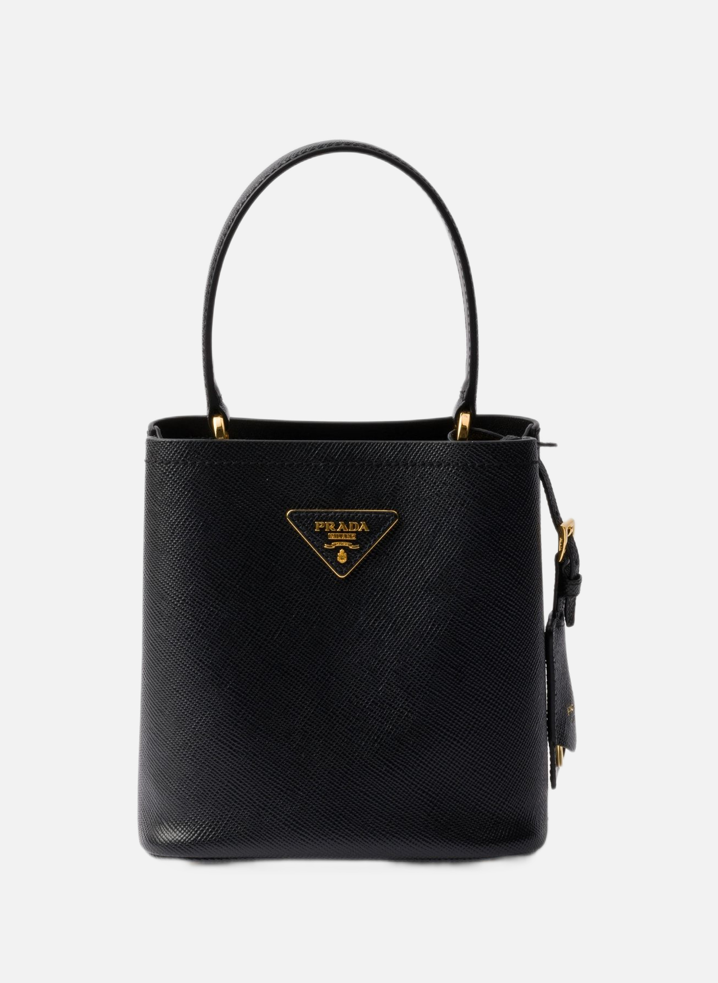 Mini sac prada panier en cuir saffiano PRADA Noir