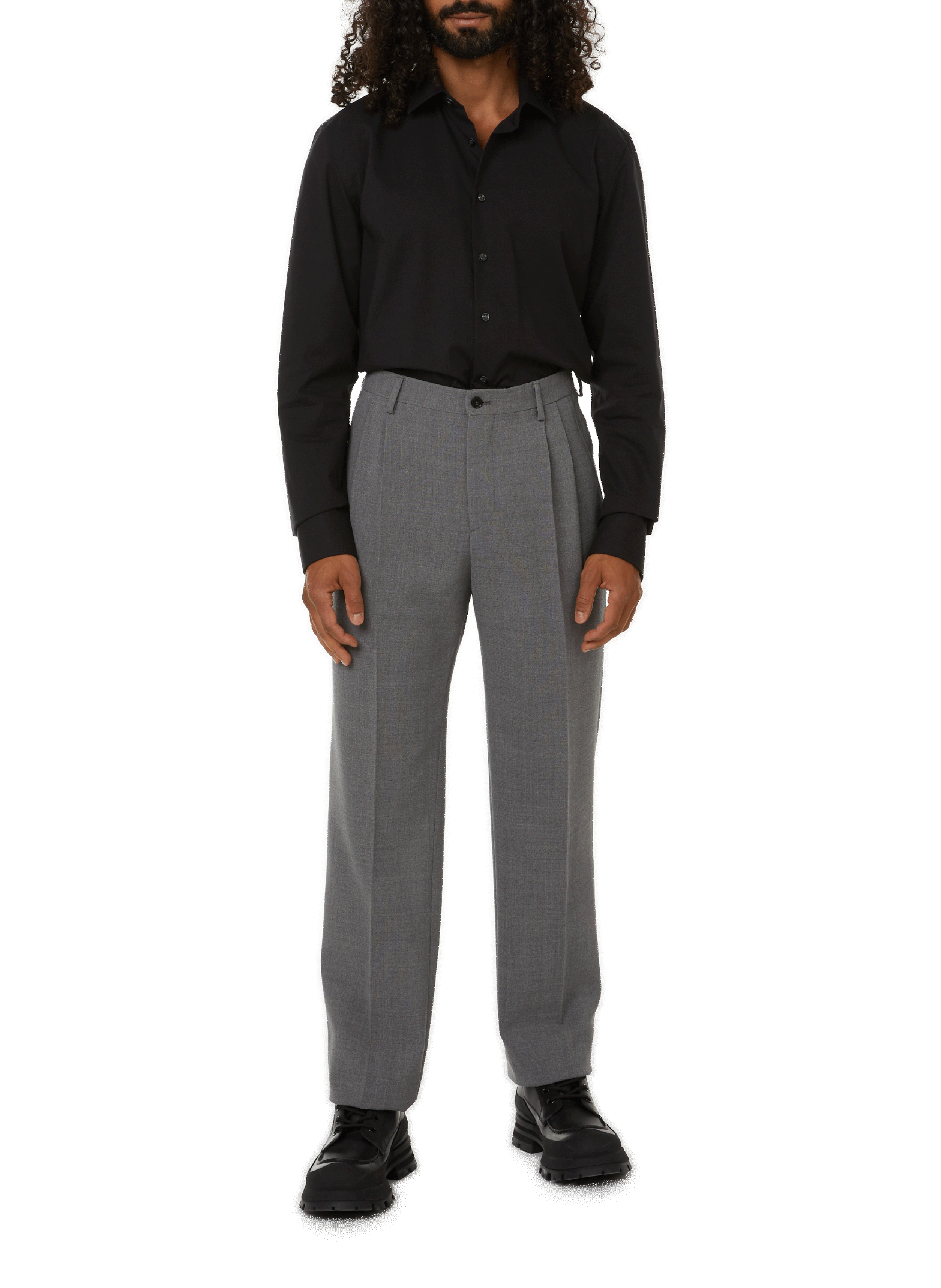 Chemise slim en coton SEIDENSTICKER Noir