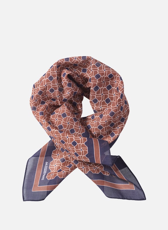 Foulard imprimé en coton Marron by 64 BLD HAUSSMANN PARIS 64 BLD HAUSSMANN PARIS Foulard imprimé en coton Marron