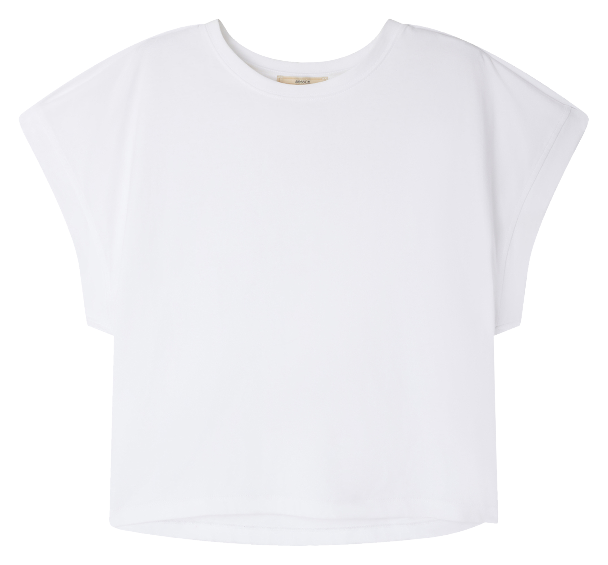 Tee-shirt court ample uni en coton tadao SESSUN Blanc