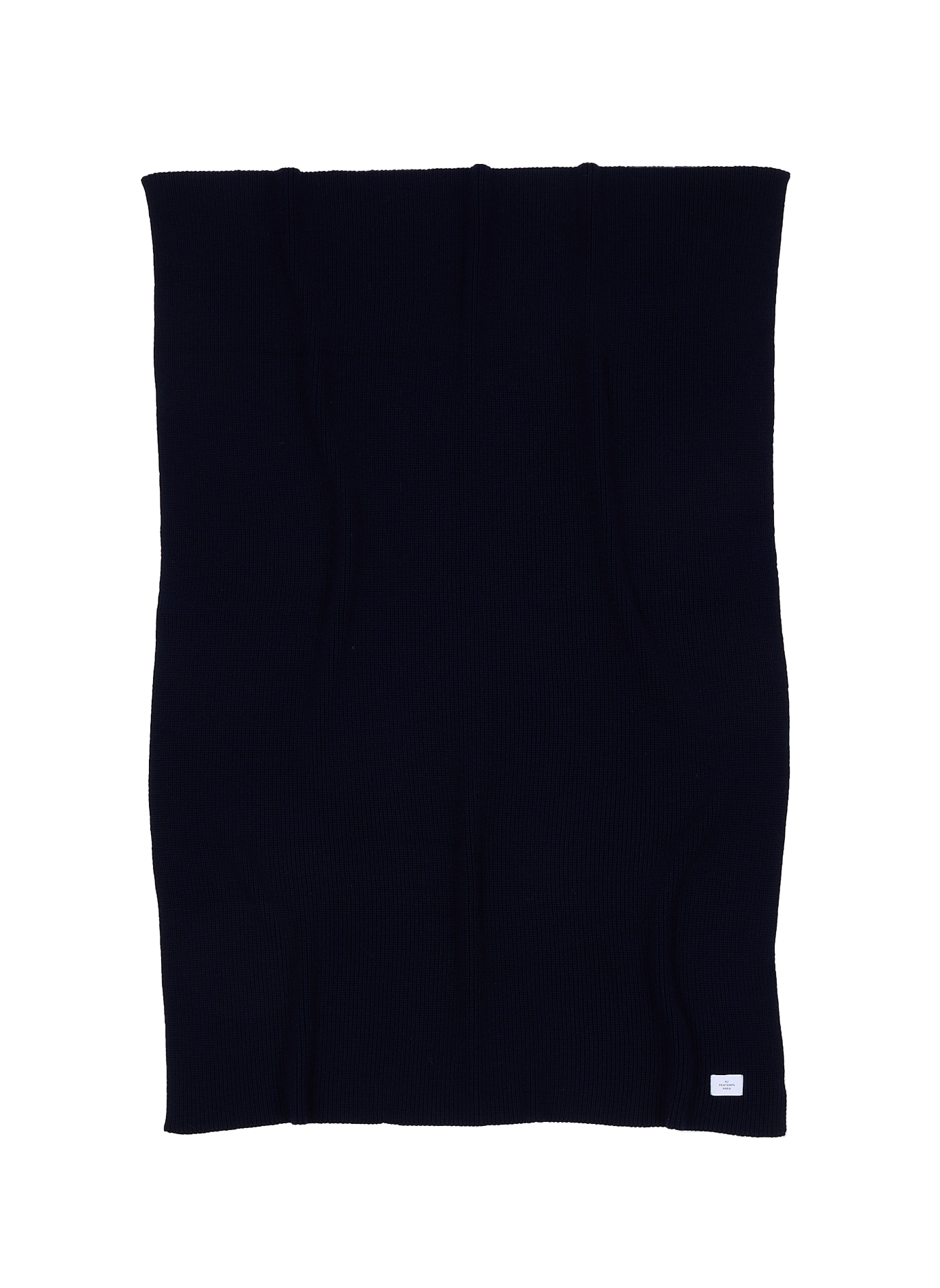 Plaid en laine mérinos AU PRINTEMPS PARIS Bleu