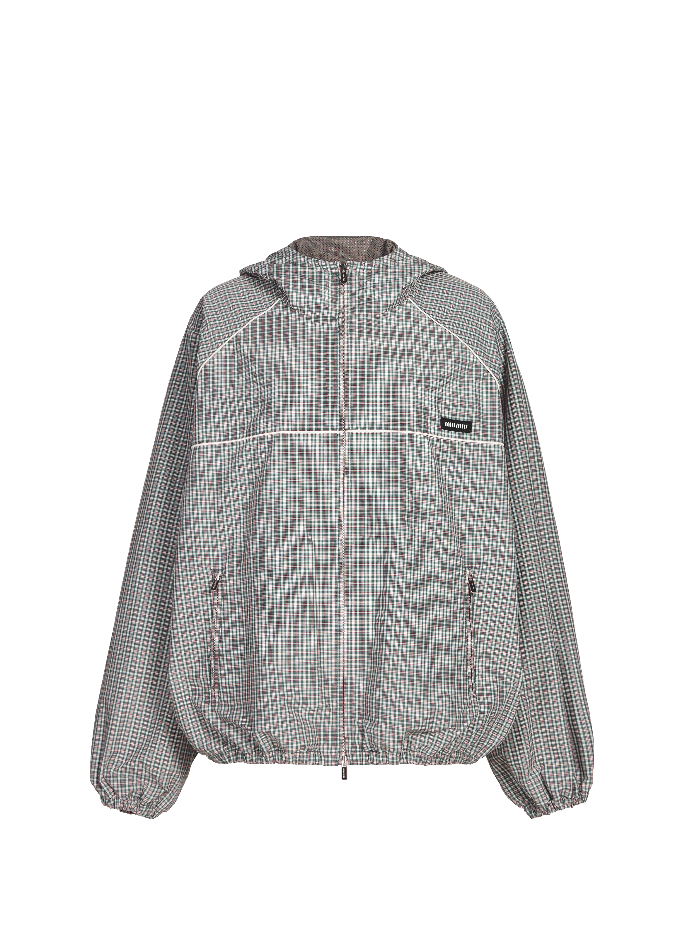 Blouson à carreaux MIU MIU Gris