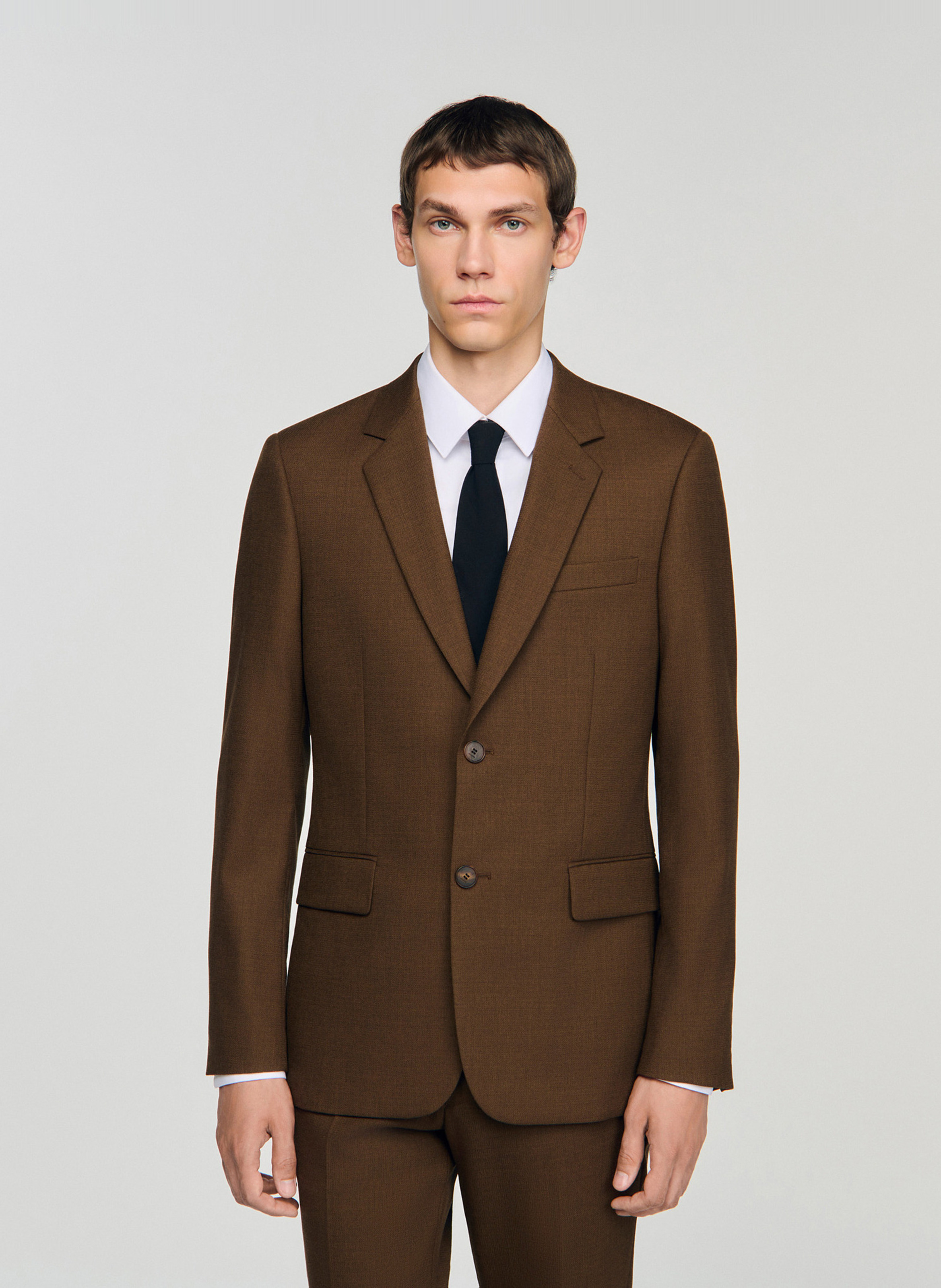 Veste costume droite unie SANDRO Beige