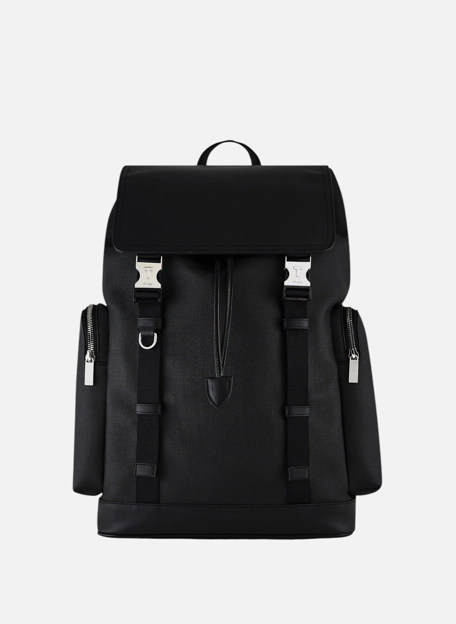 Sac à dos à rabat maurice en toile enduite LE TANNEUR Noir