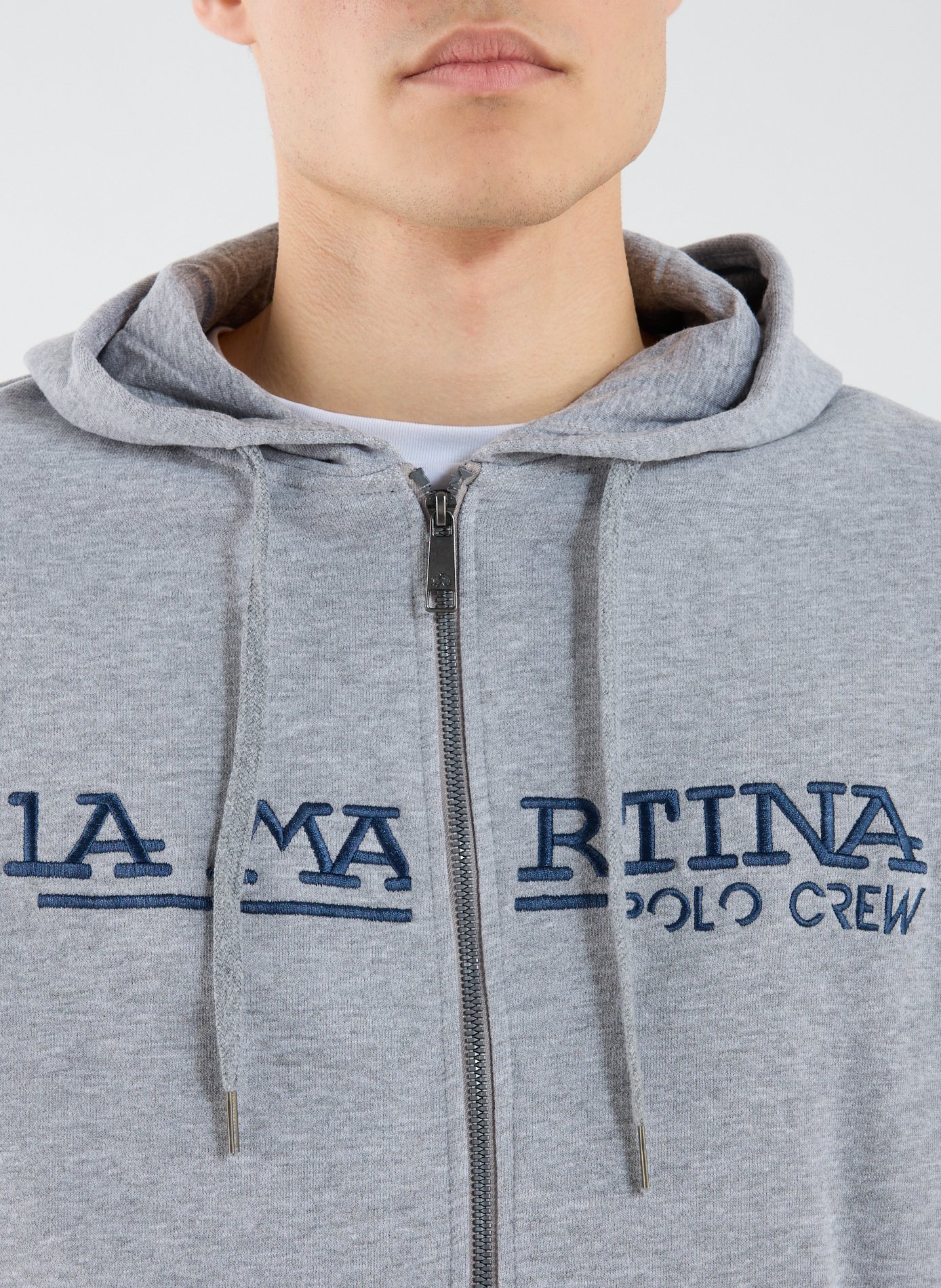 Hoodie à glissère en coton LA MARTINA Gris