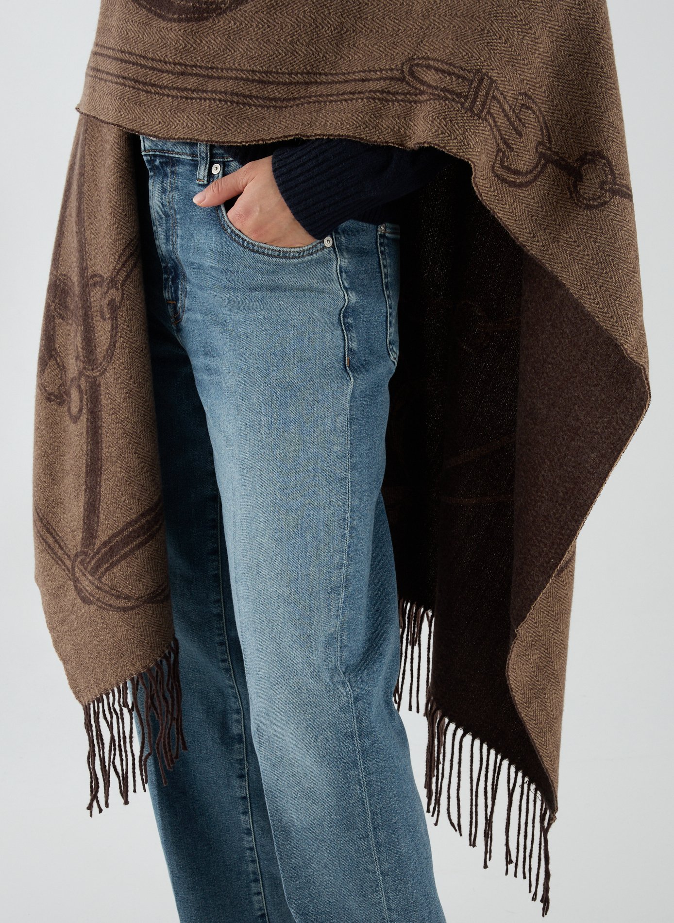 Mixed Wool Cape LAUREN Brown