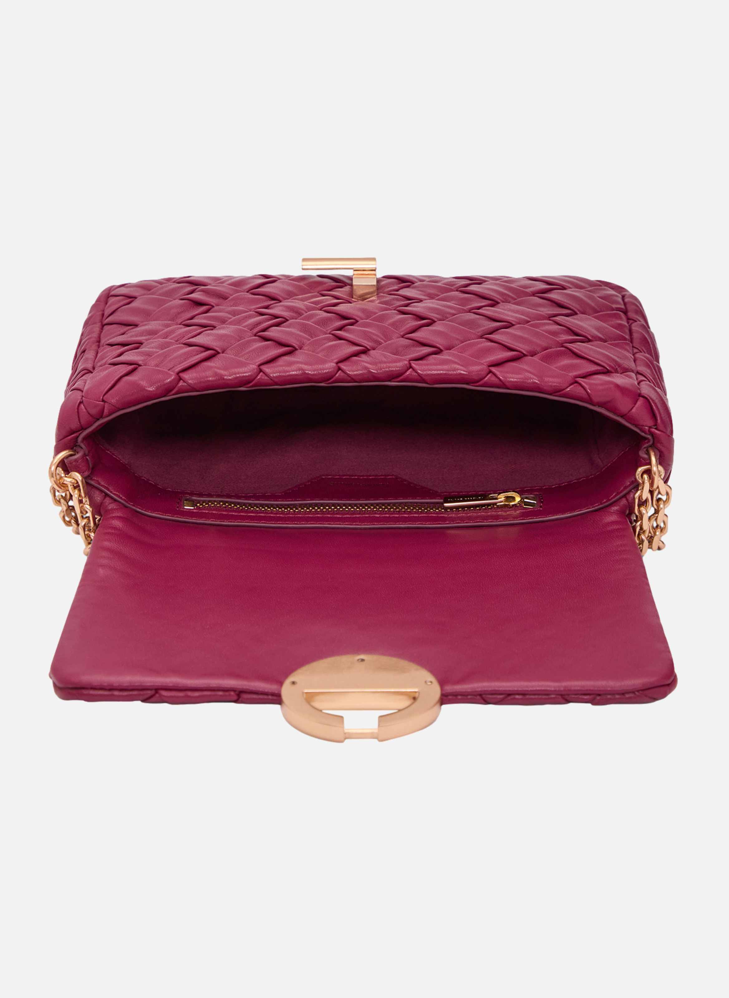 Moyen sac moon tressé VANESSA BRUNO Rose