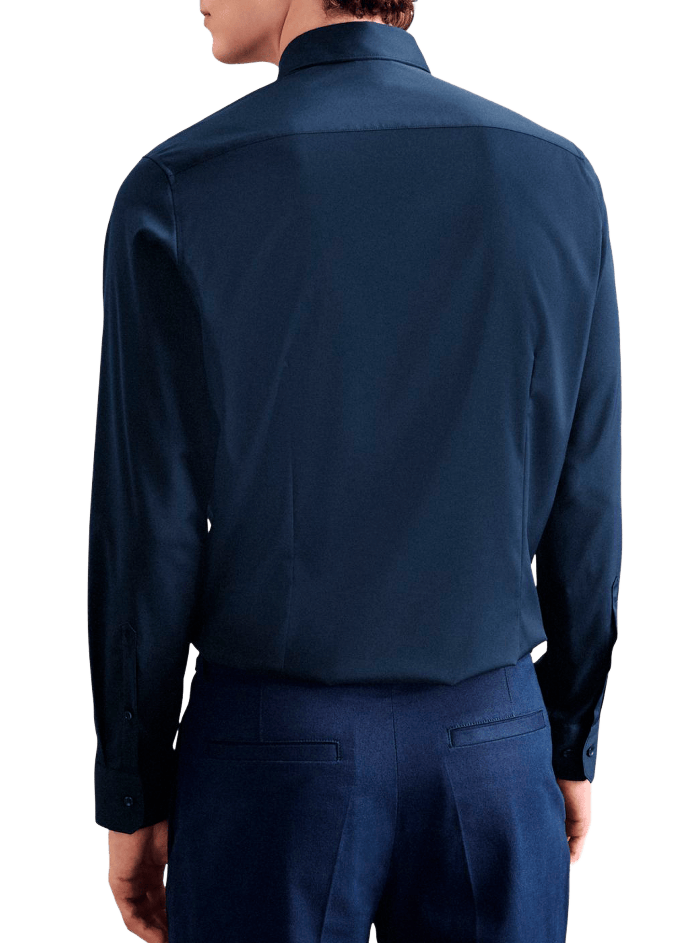 Chemise slim unie stretch SEIDENSTICKER Bleu