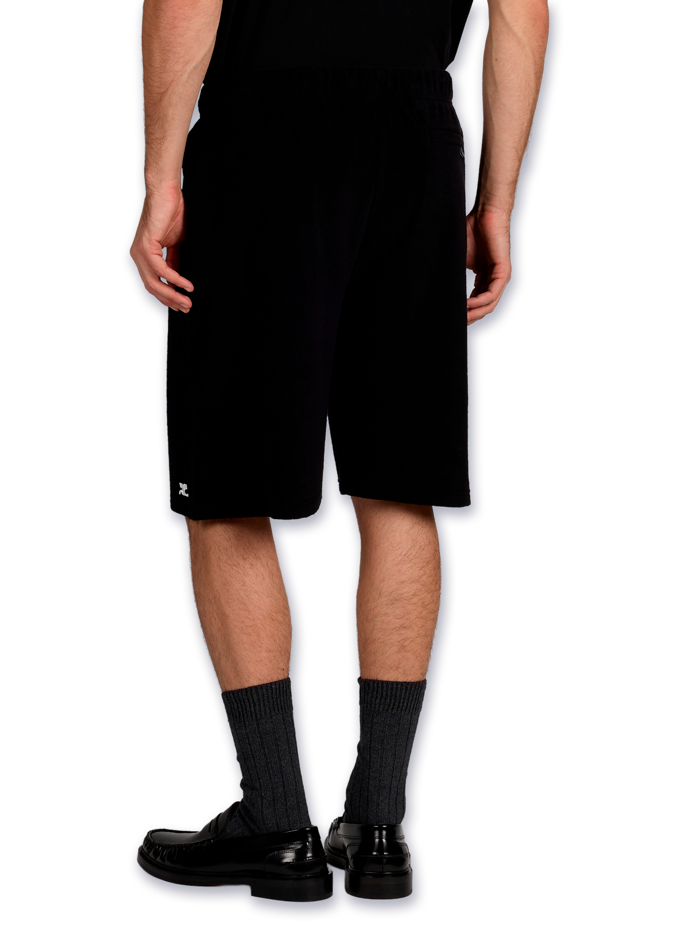 Short de bain AC en coton éponge COURRÈGES Noir