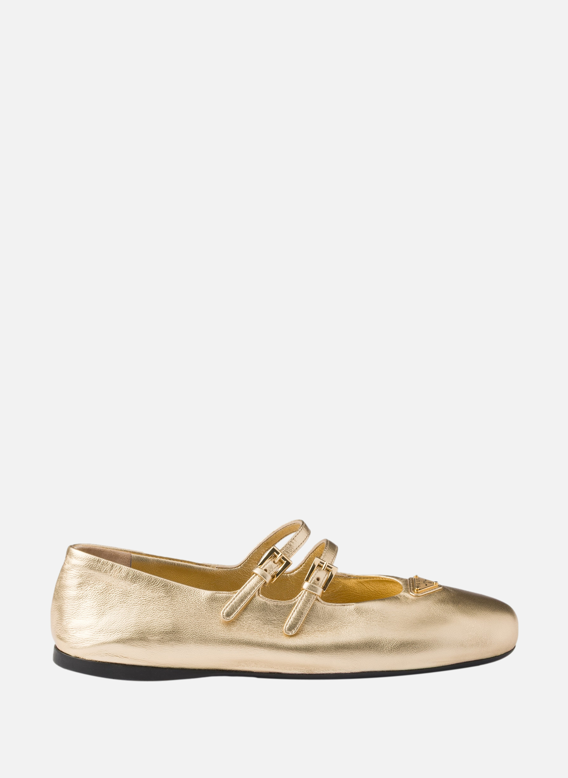 Ballerines en cuir nappa mordoré PRADA Argent