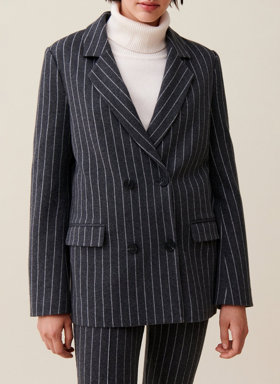 Veste de tailleur droite en coton mélangé CLAUDIE PIERLOT Multicolore