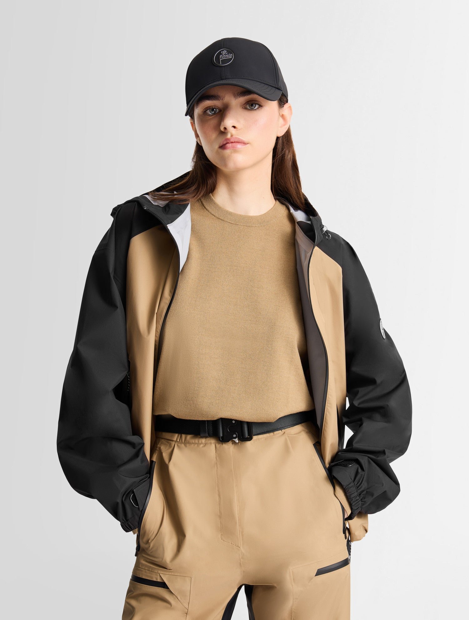 Blouson syarane col capuche coupe regular FUSALP Beige