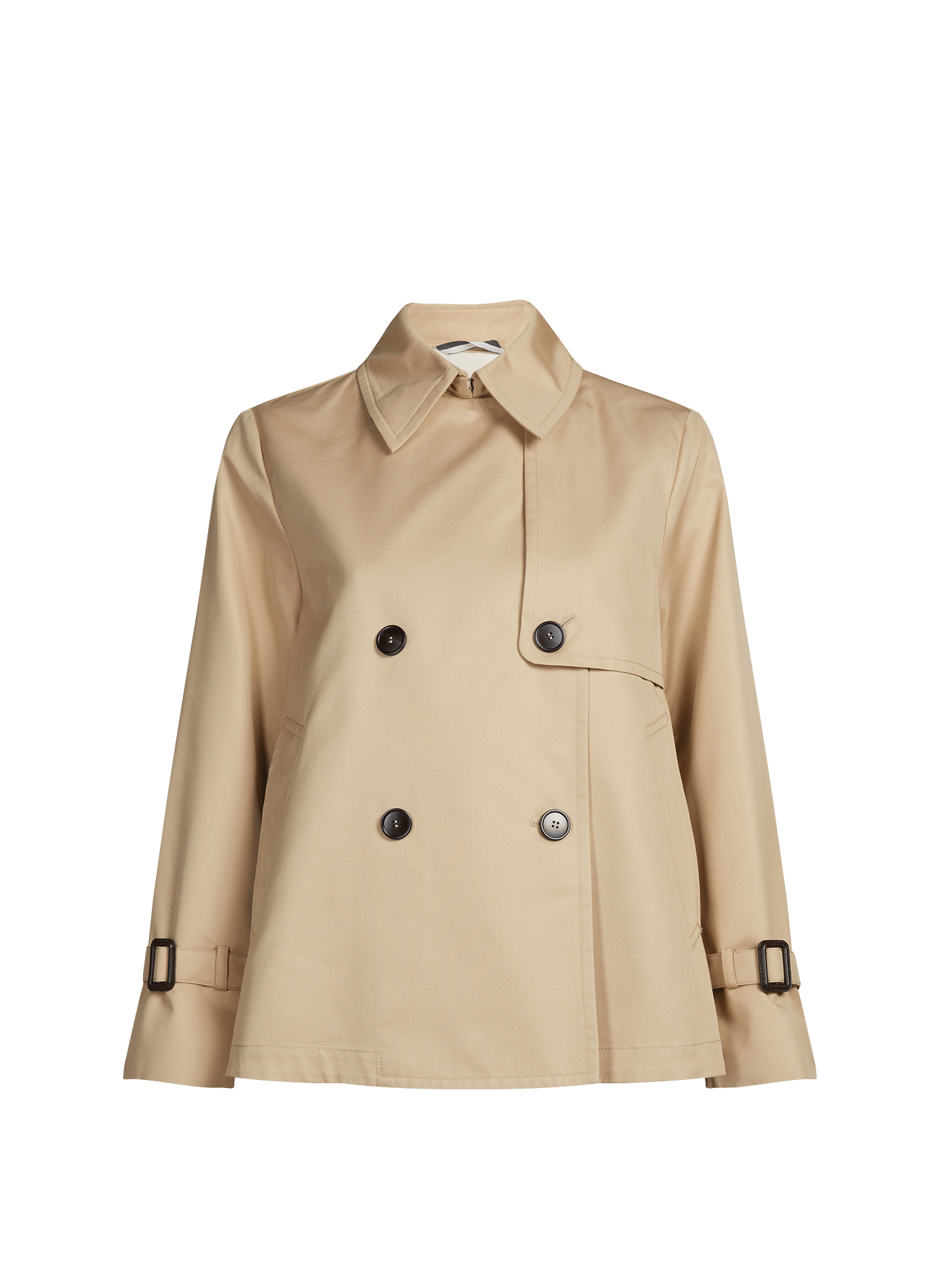 Flared plain mixed cotton raincoat MAX MARA WEEK END Beige