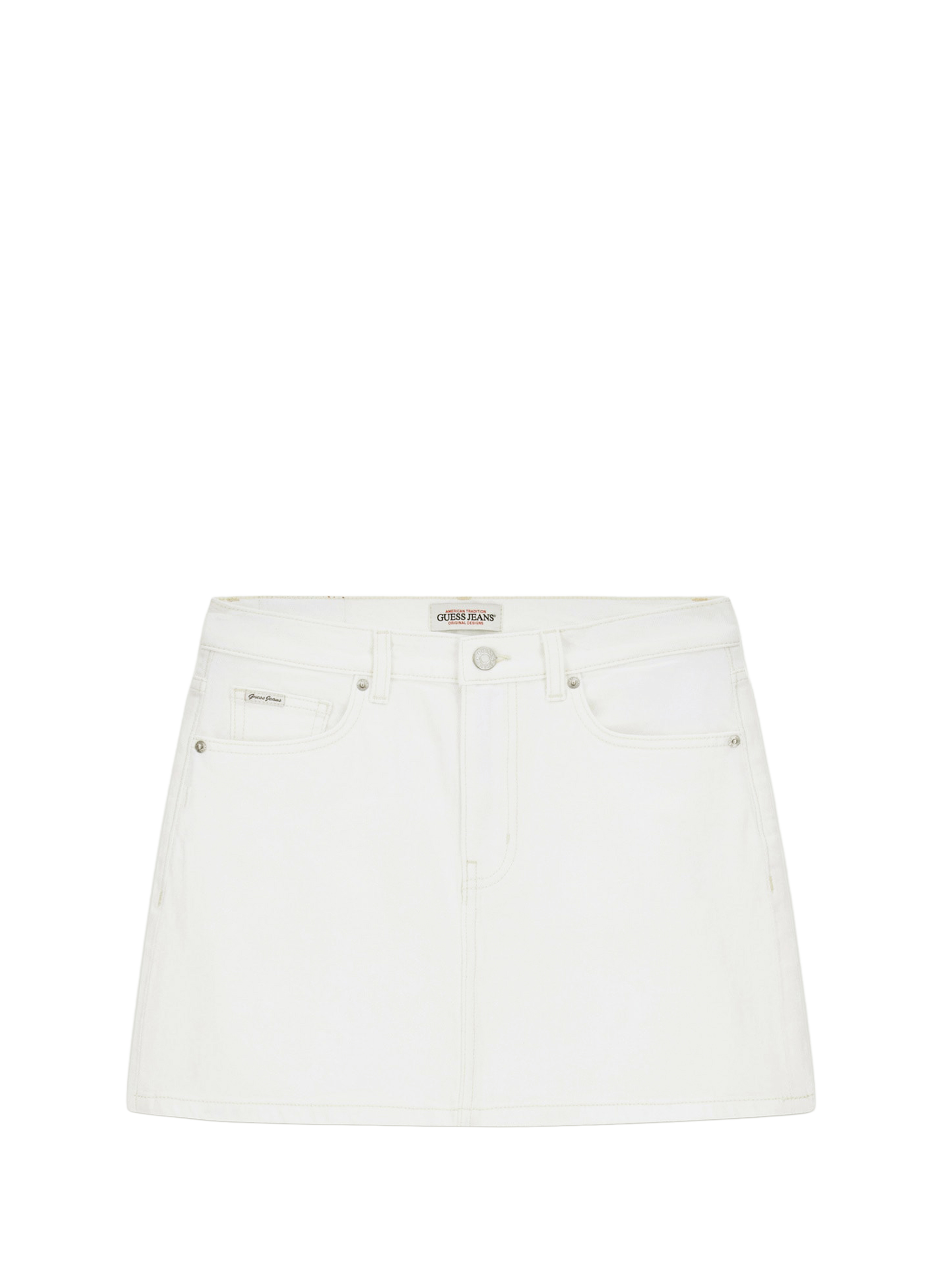 Minirok van gemengd katoen GUESS Wit