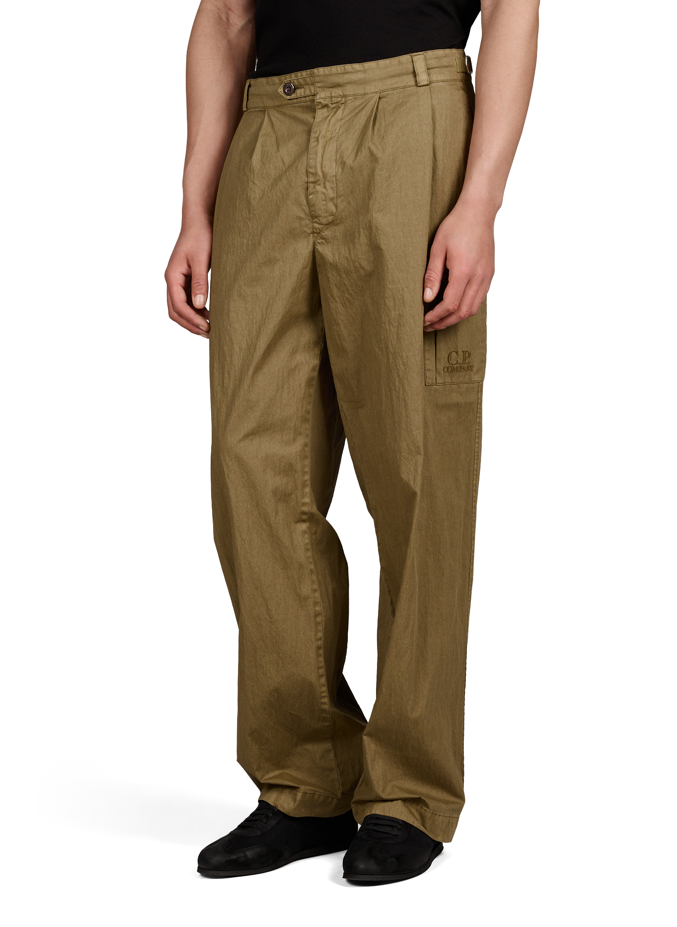Crinkled cotton blend trousers CP COMPANY Green