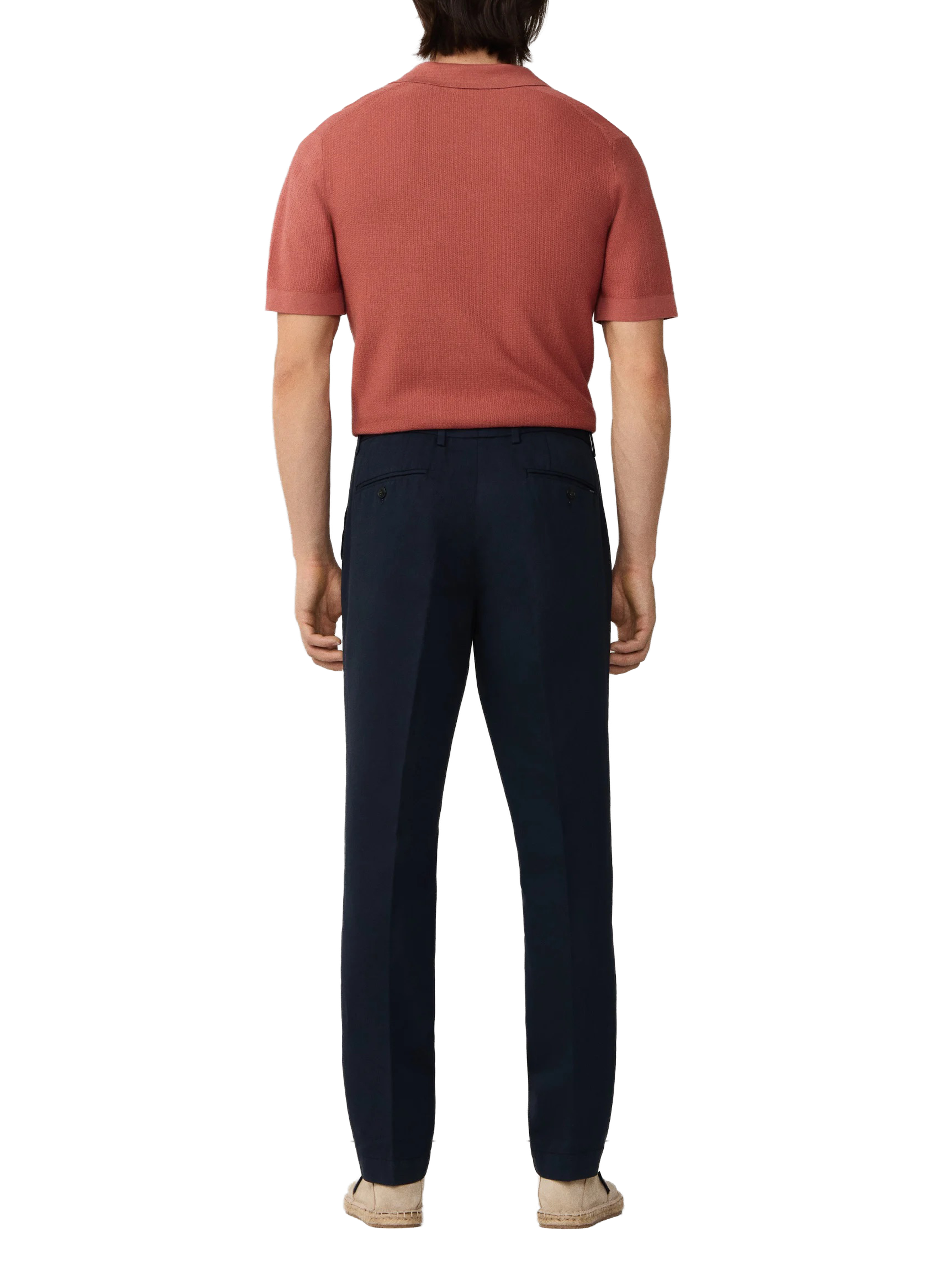 Kensington slim chino pants in linen and cotton Blue