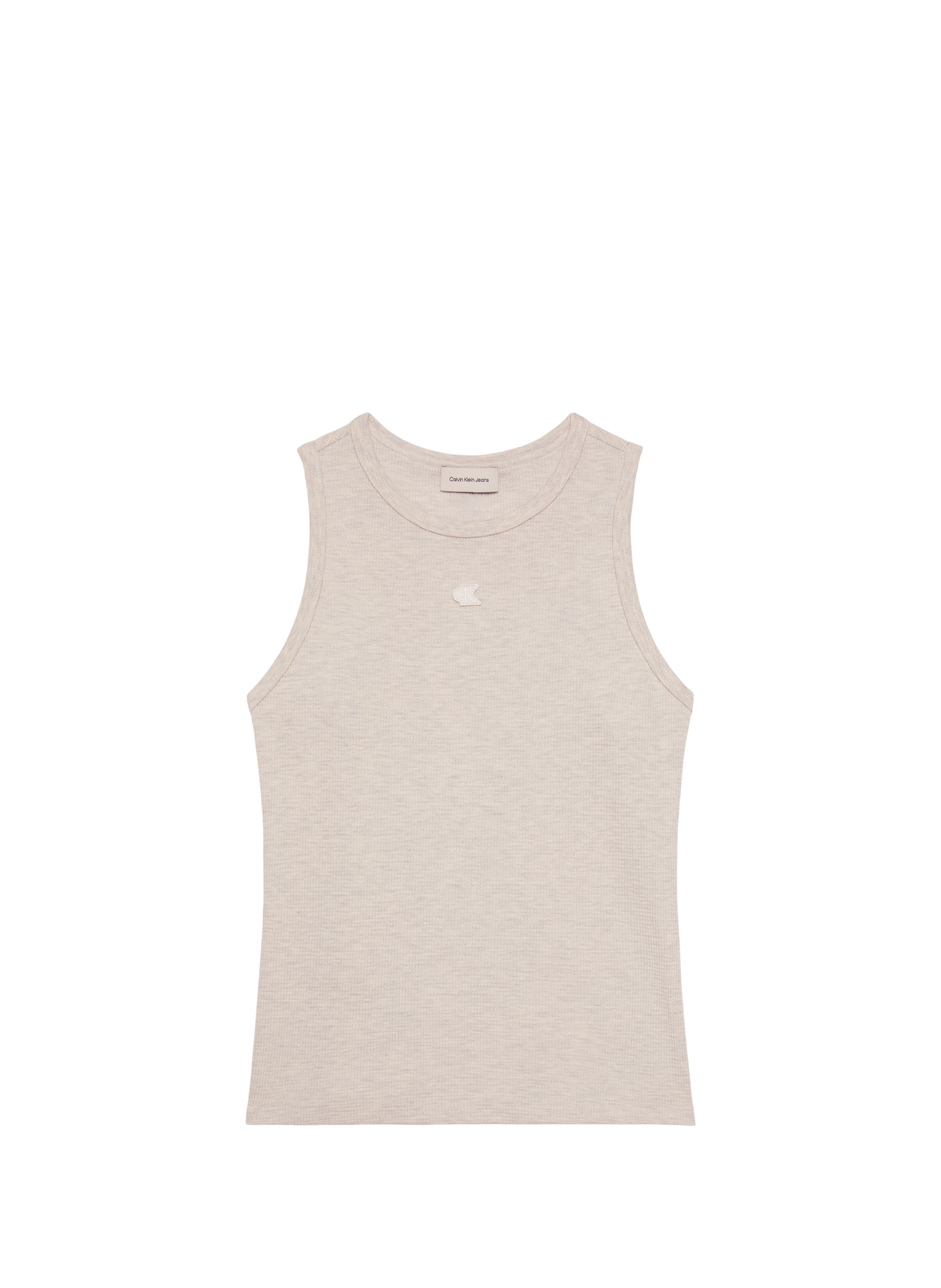 Débardeur avec écusson logo en coton mélangé CALVIN KLEIN Gris