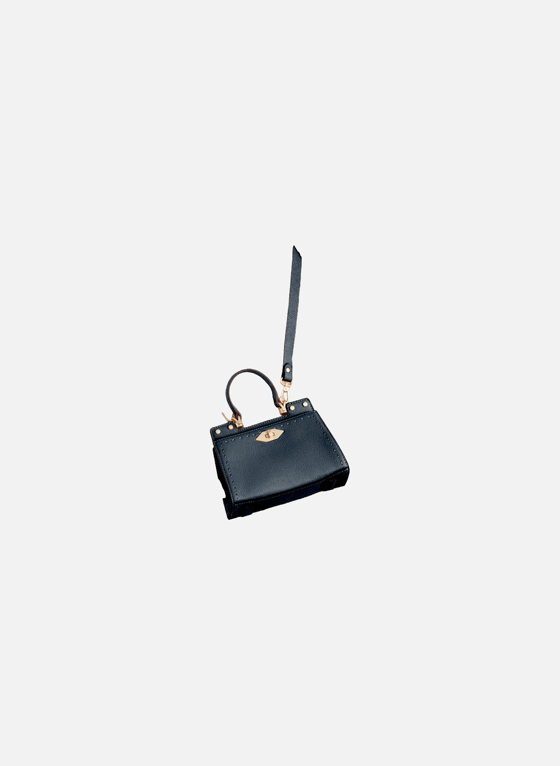 Trianon | sac à main micro en cuir de vachette POURCHET Bleu