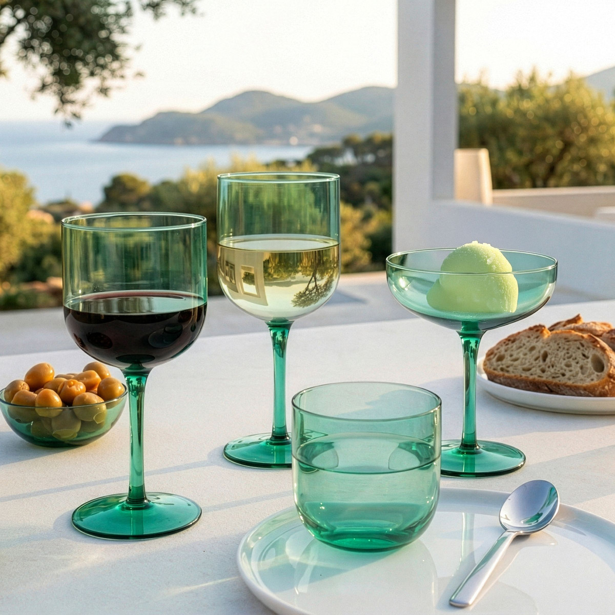 Eyden vert - lot de 4 verres à pied 26 cl COUZON Vert